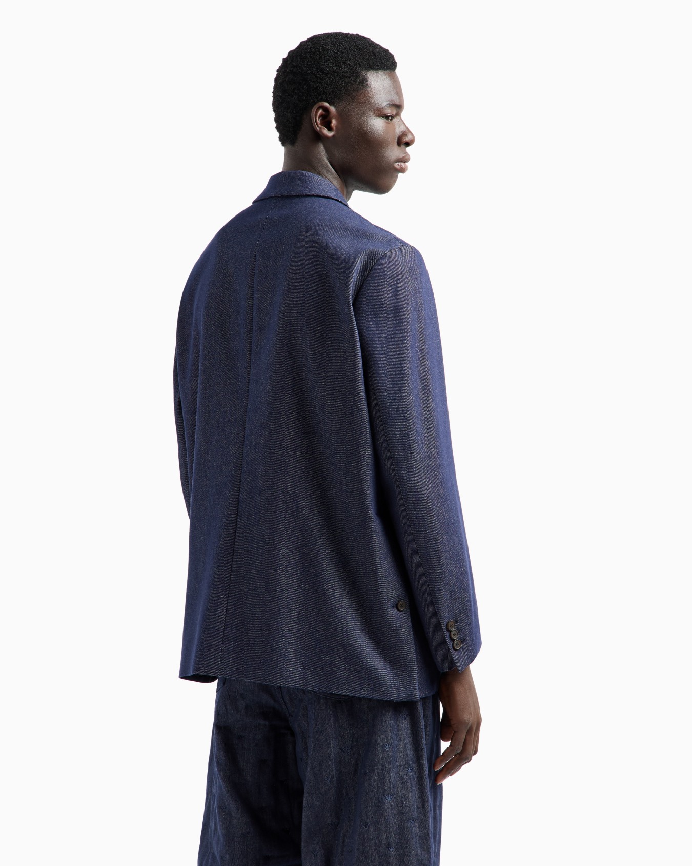 Single-breasted blazer in an ASV Lyocell-blend denim Slide 2