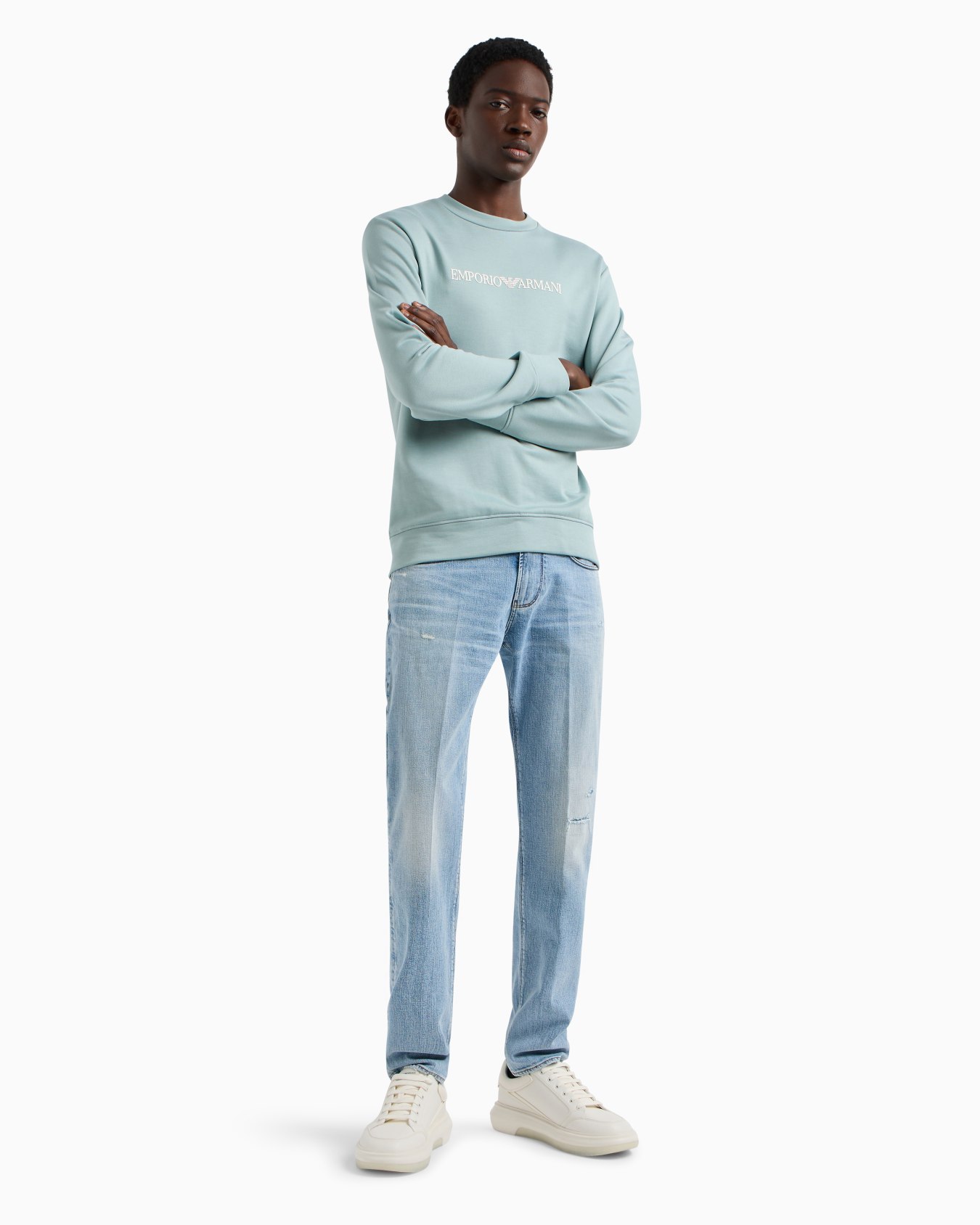 J06 Slim-fit, stone-washed stretch-denim jeans with rips Slide 3