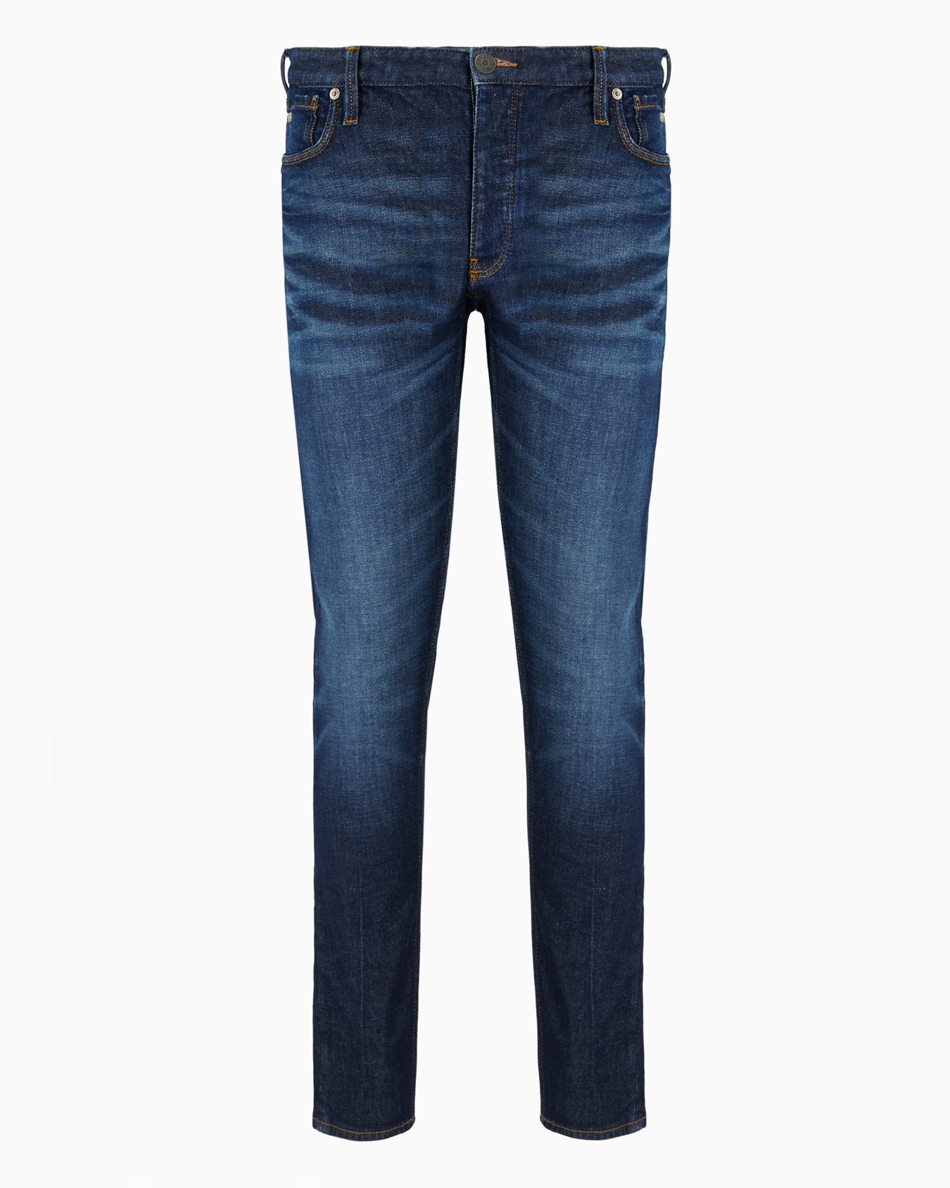 J75 Slim-fit, stone-washed stretch-denim jeans with whisker lines Slide 0