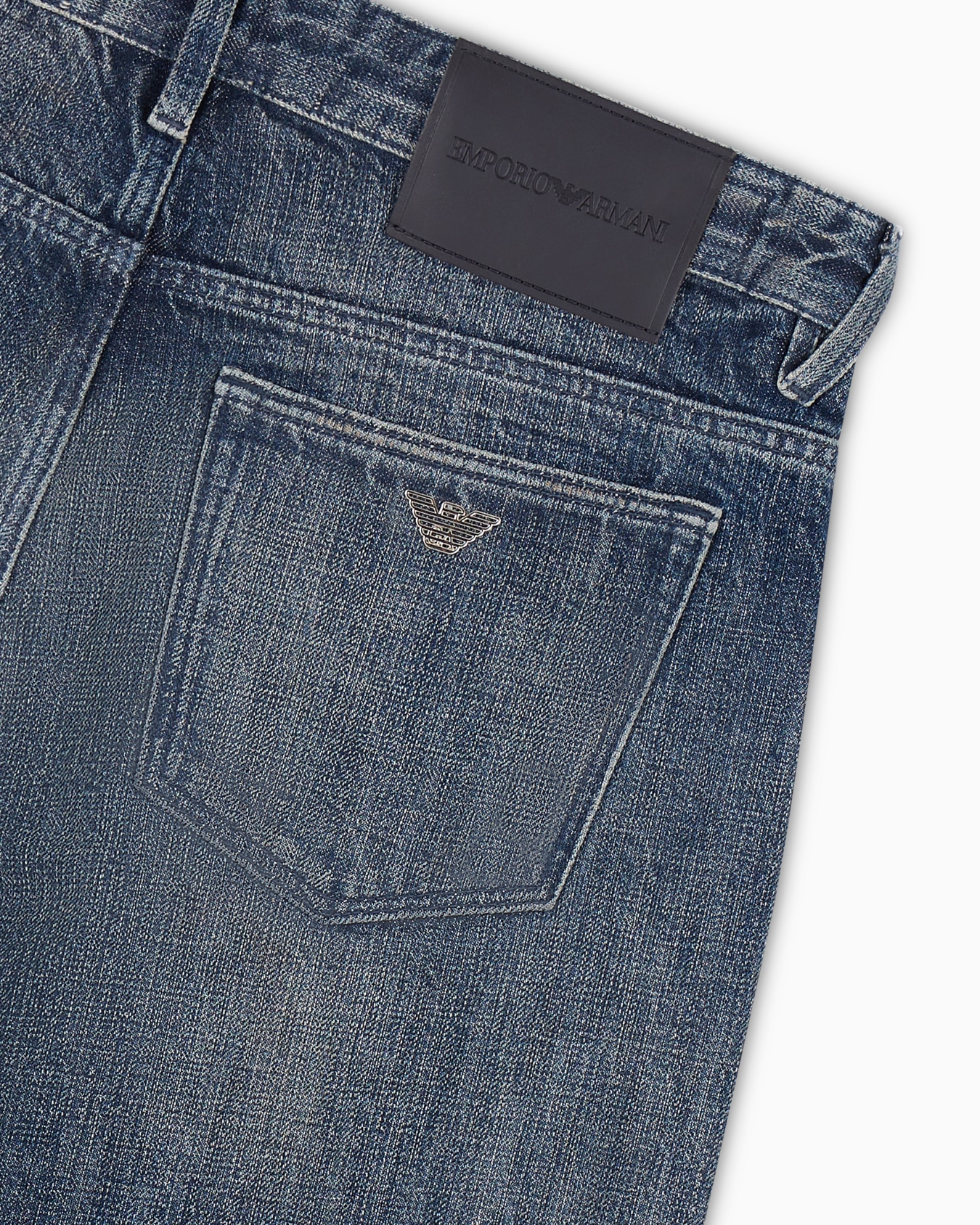 Jean coupe slim J75 en denim stretch cross lavé à la pierre avec franges Diapositive 5