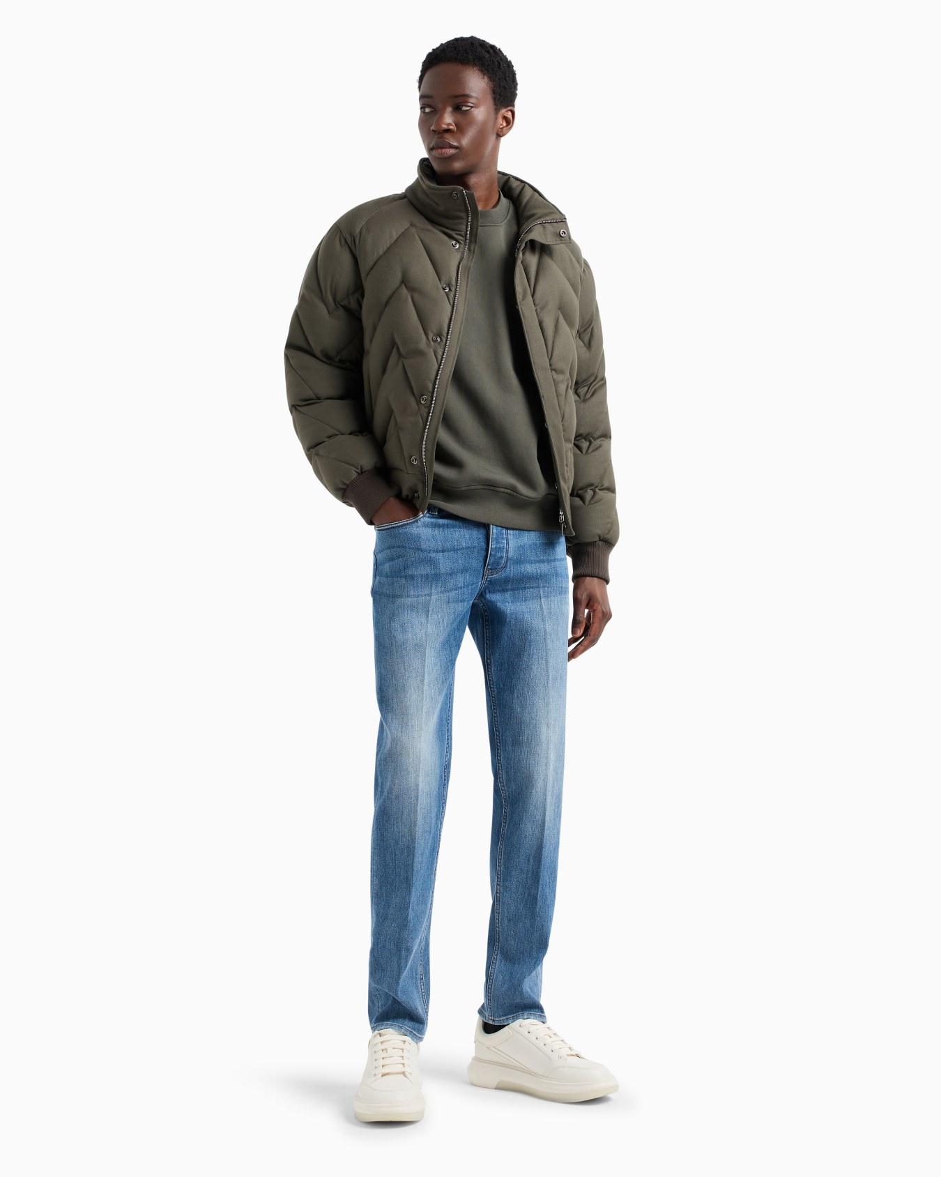 J75 Slim-fit, stone-washed denim jeans with fleece lining Slide 3