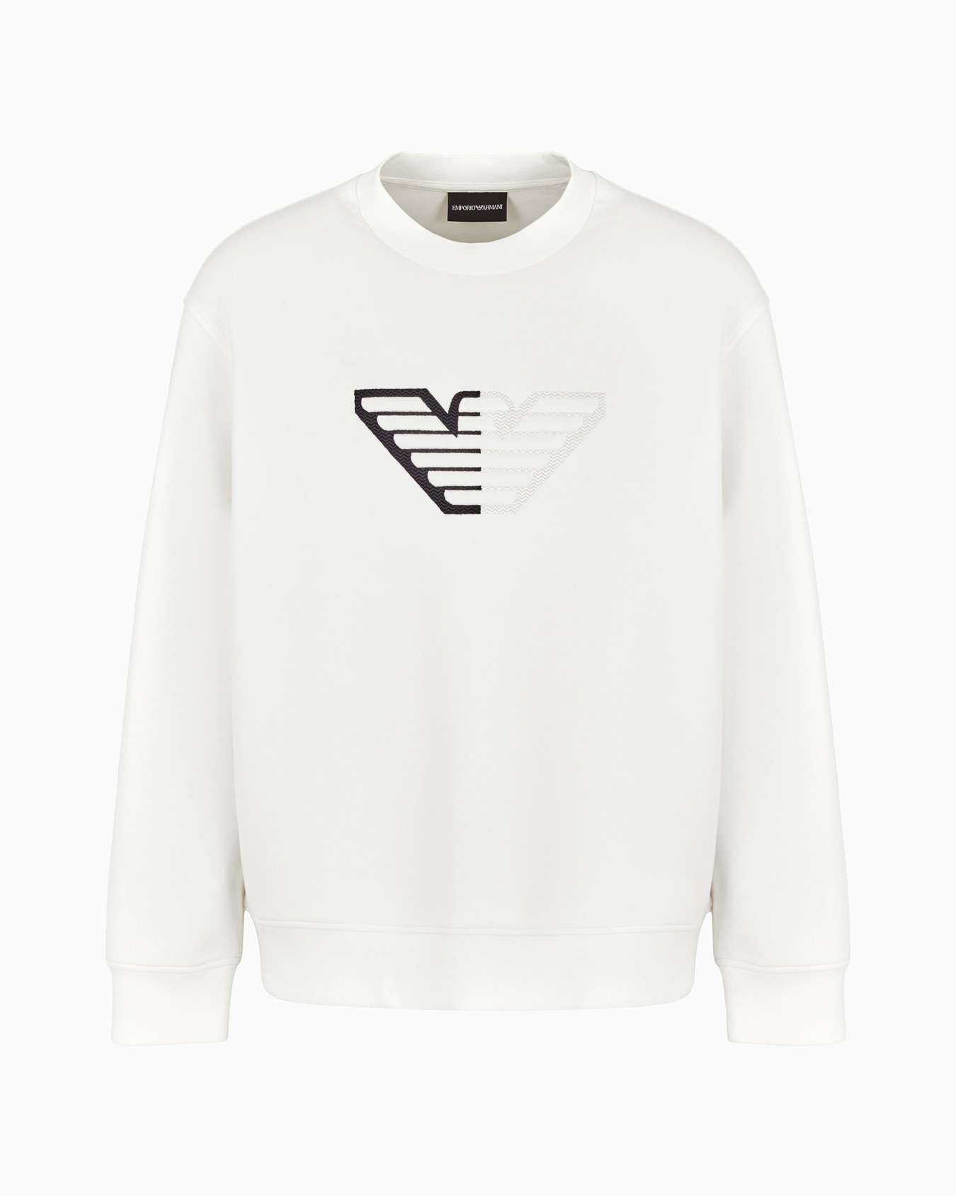 Sudadera de punto doble con maxiáguila en relieve sobre fondo de chevrón Diapositiva 0