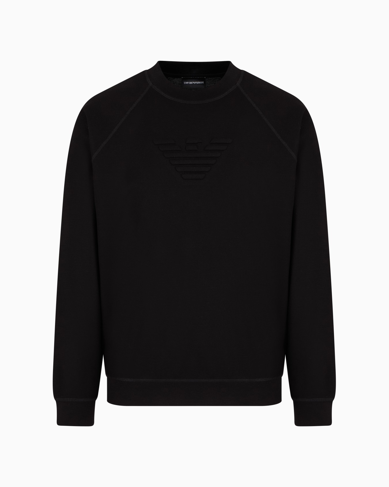 Piqué jersey sweatshirt with embossed domed eagle Slide 0