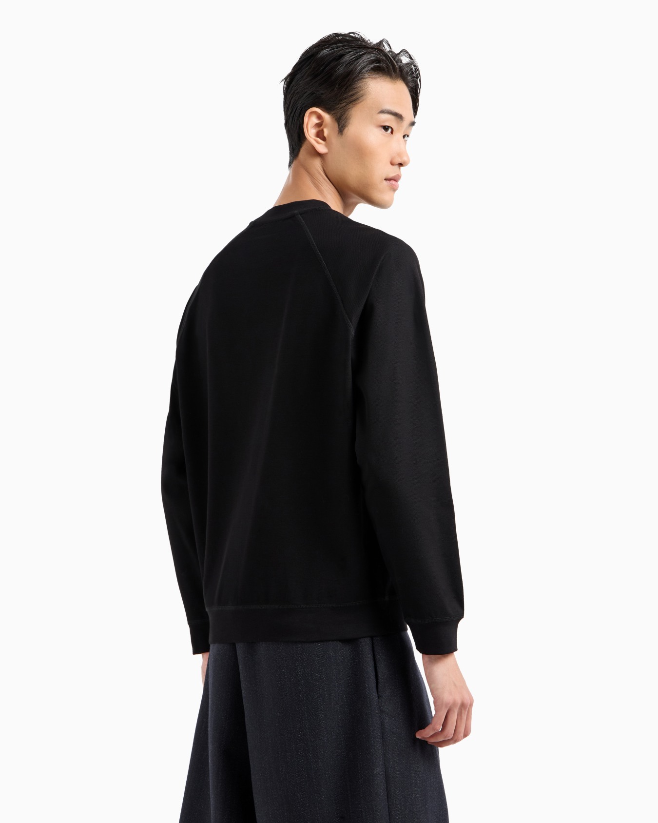 Piqué jersey sweatshirt with embossed domed eagle Slide 2