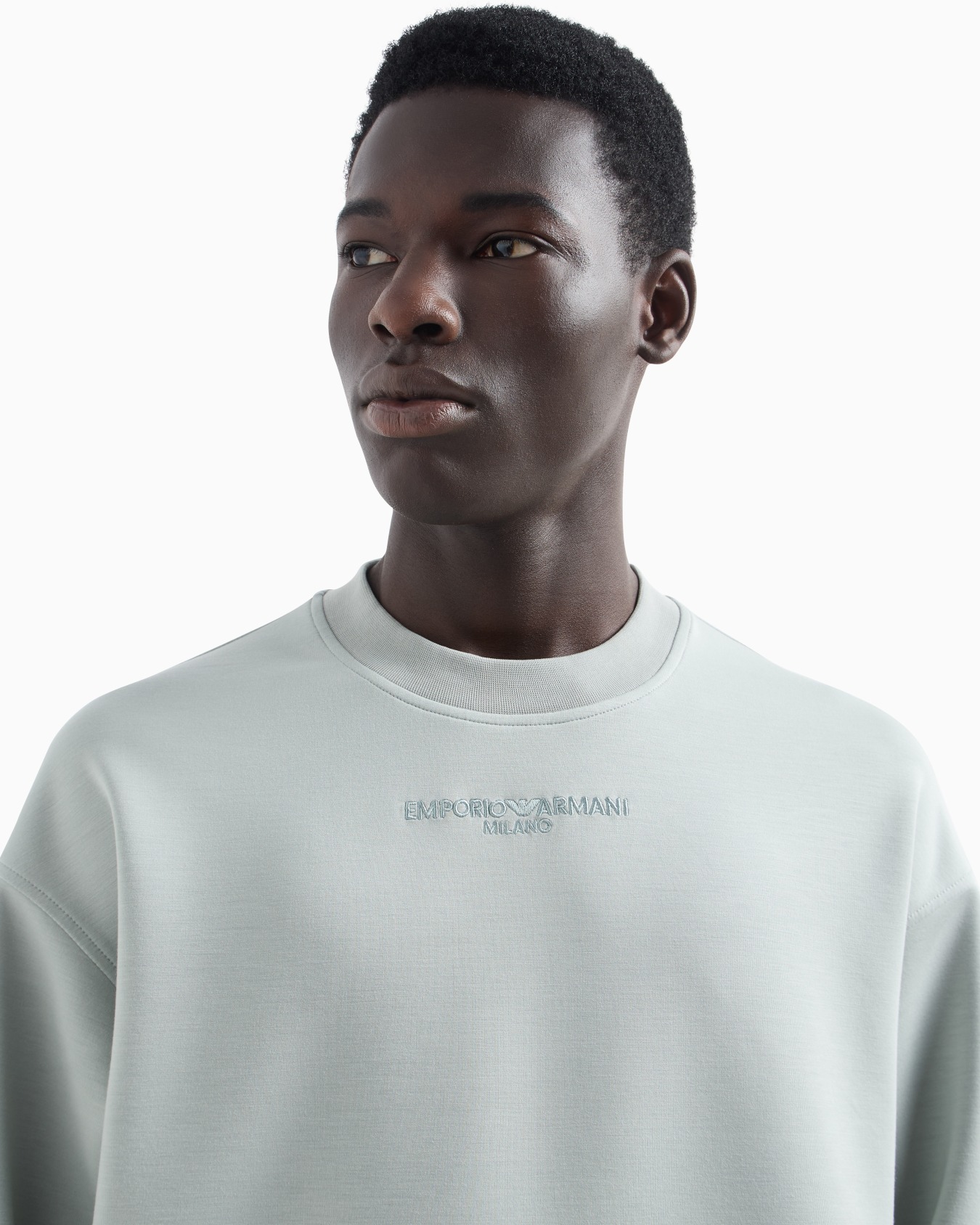 Modal-blend jersey sweatshirt with logo embroidery and a pouch pocket Slide 4