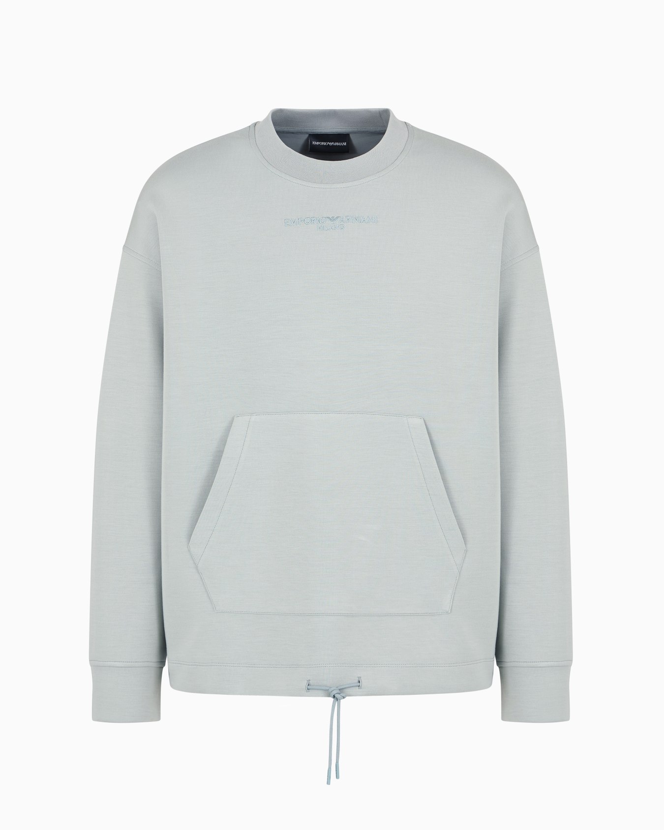 Modal-blend jersey sweatshirt with logo embroidery and a pouch pocket Slide 0