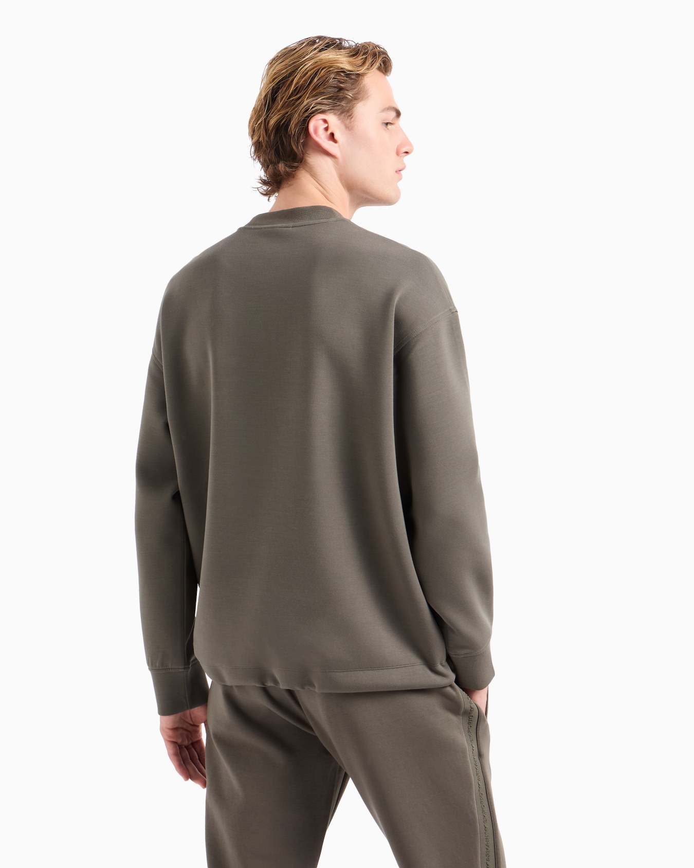 Modal-blend jersey sweatshirt with logo embroidery and a pouch pocket Slide 2