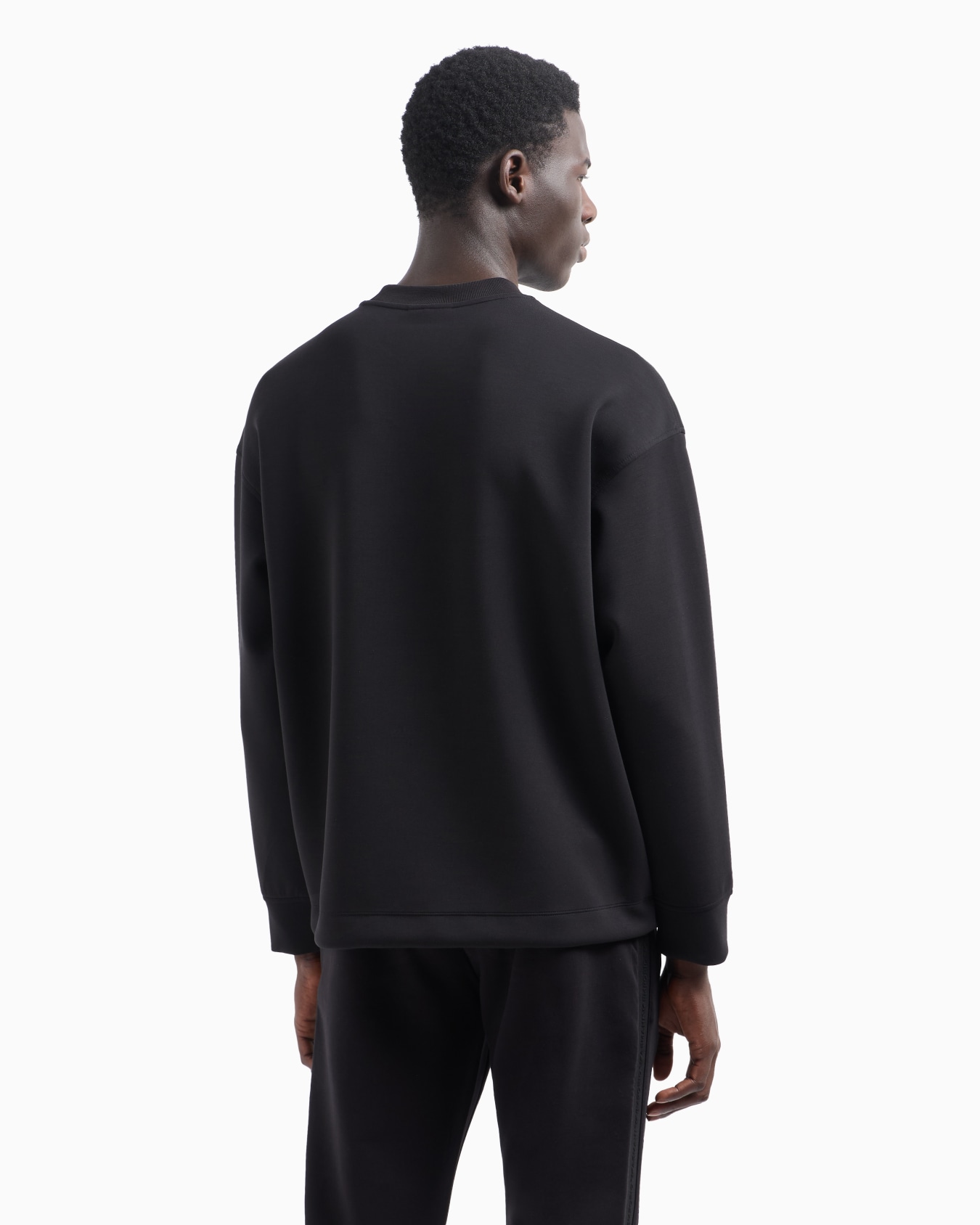 Modal-blend jersey sweatshirt with logo embroidery and a pouch pocket Slide 2