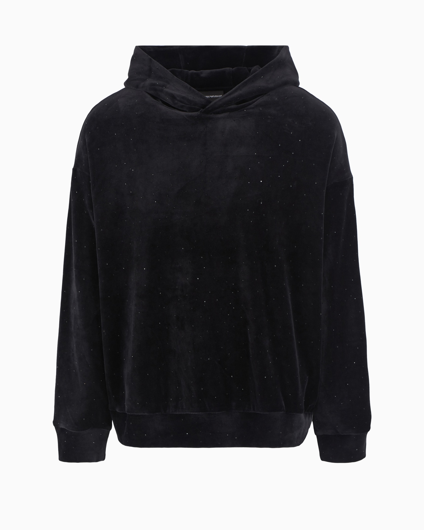 Clubwear chenille hooded sweatshirt with all-over rhinestones Slide 0