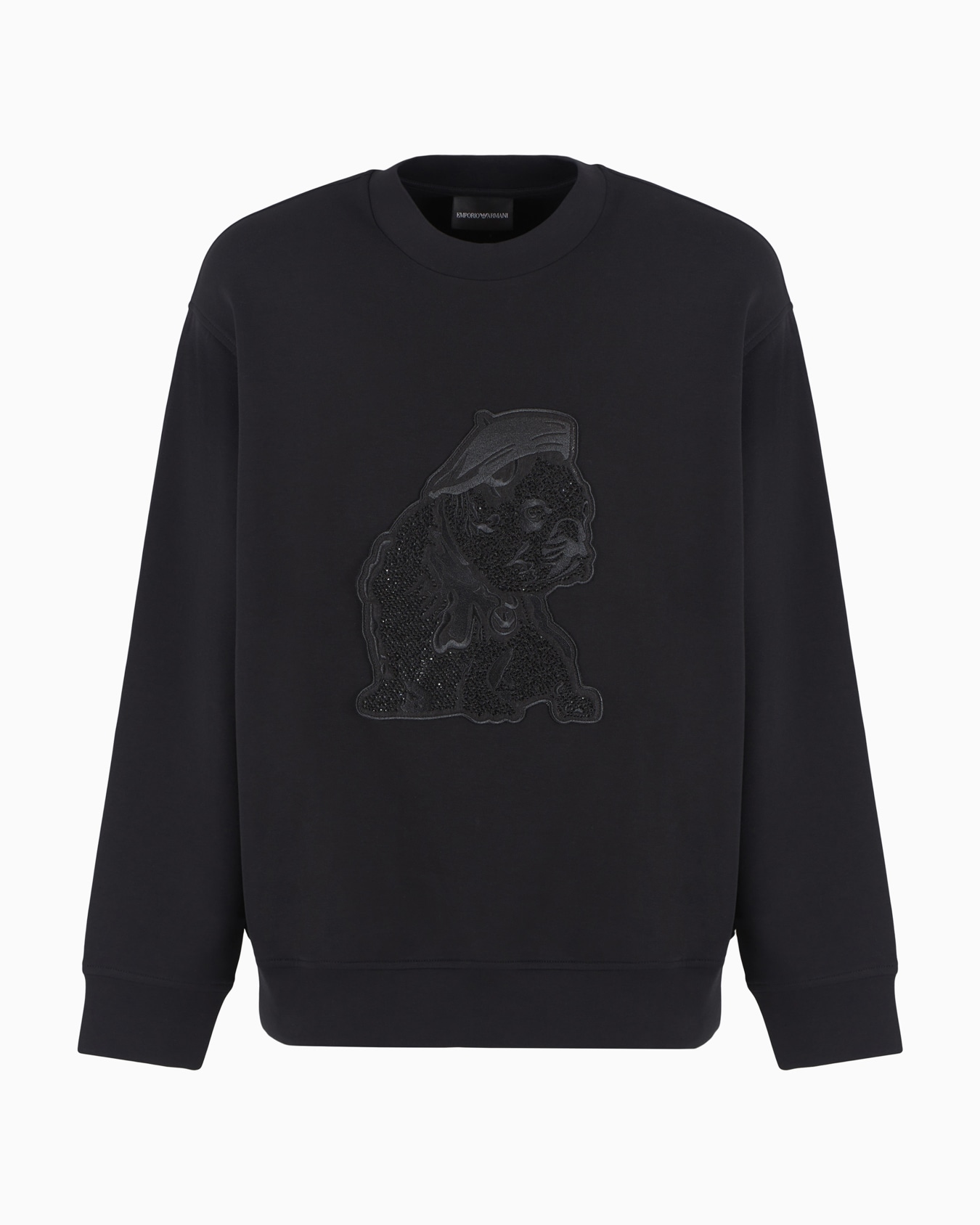Sudadera de punto doble con maxiparche de bulldog francés Clubwear Diapositiva 0