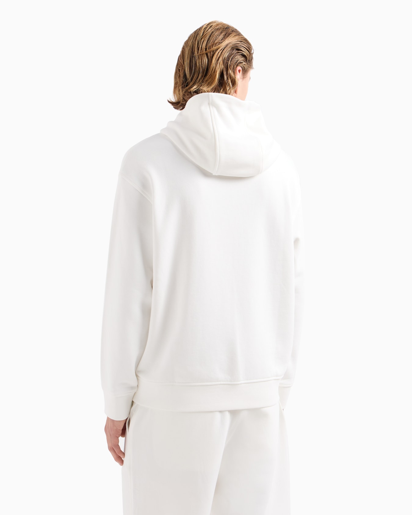 Hooded jersey sweatshirt with embossed domed logo Slide 2