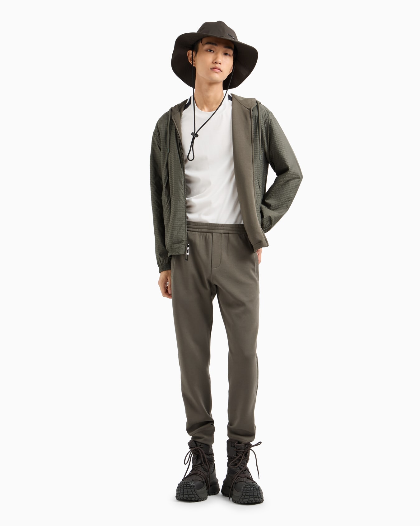 Reversible hooded zip-up sweatshirt in double jersey Slide 3