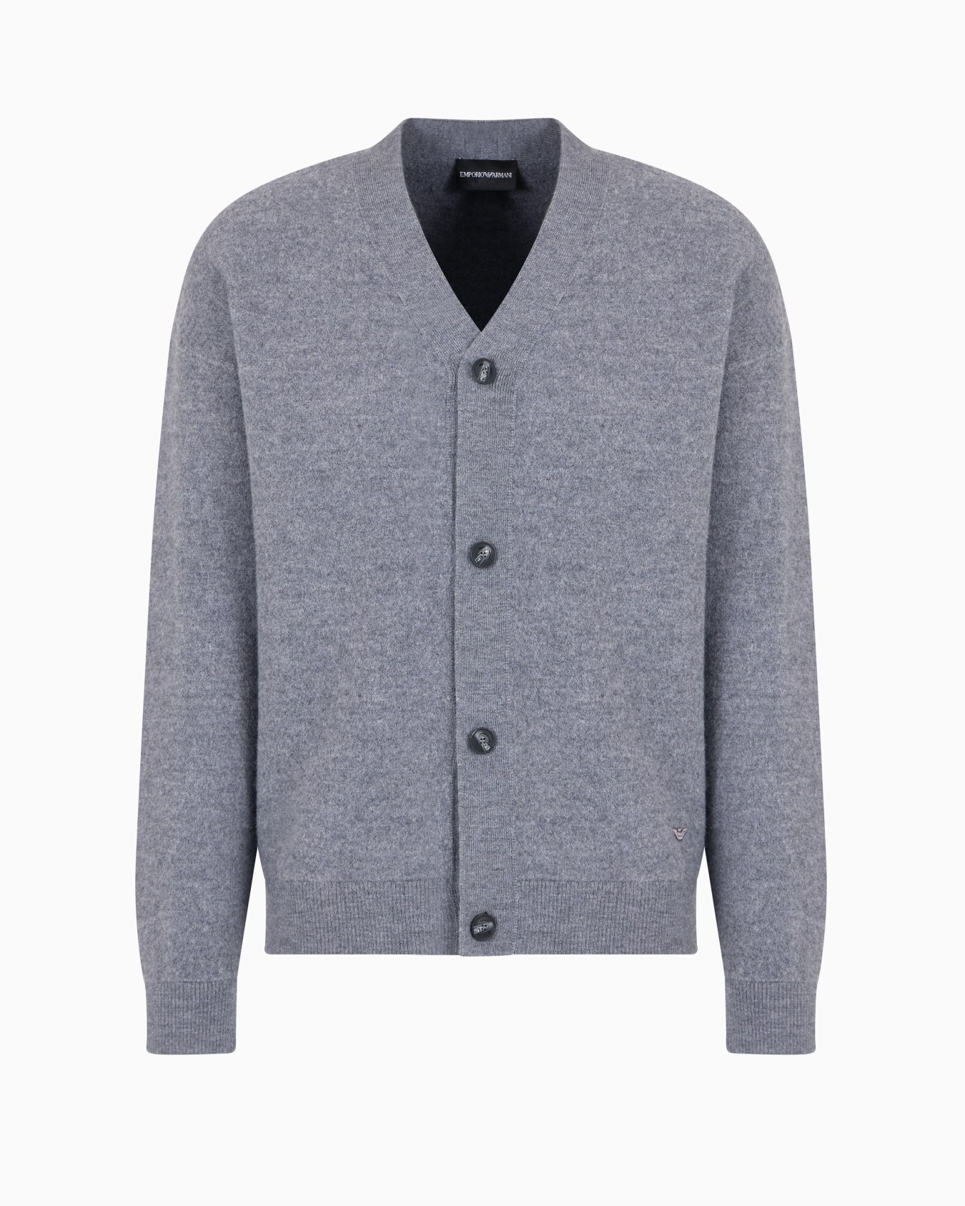 Cardigan col en V en laine vierge effet molleton Diapositive 0