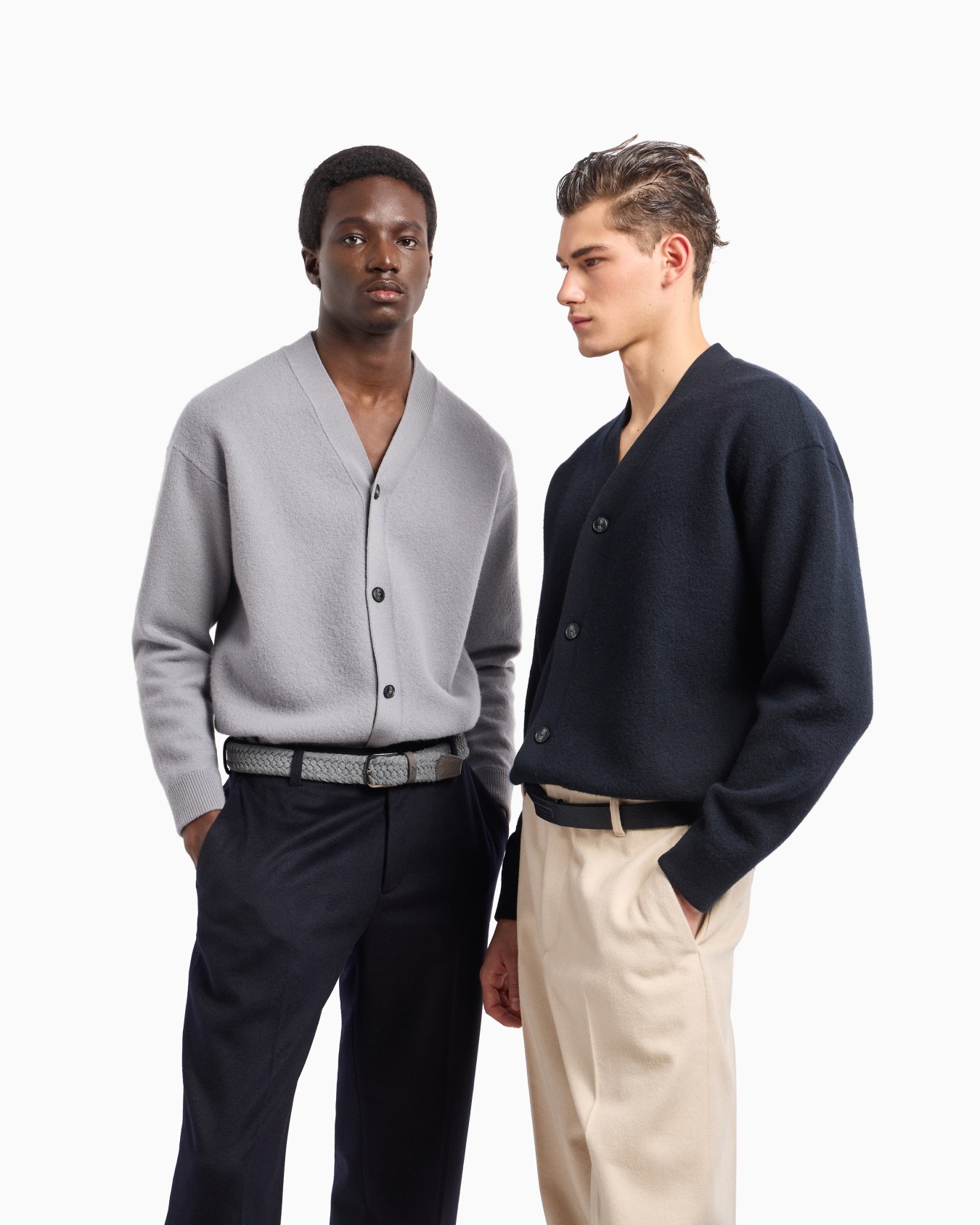 Cardigan col en V en laine vierge effet molleton Diapositive 5