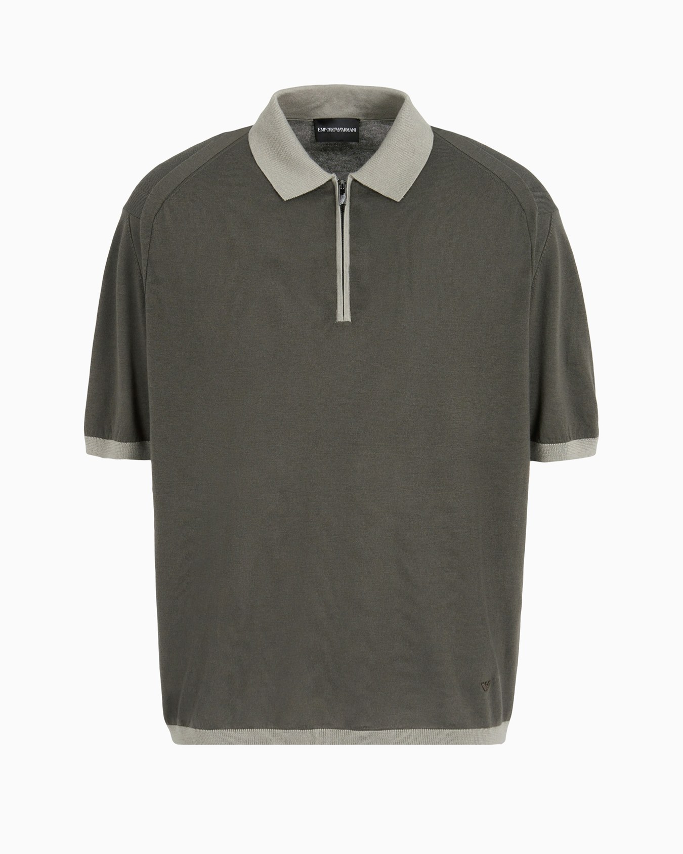Pull col polo avec fermeture zippée en mélange de lyocell et laine vierge ASV Diapositive 0