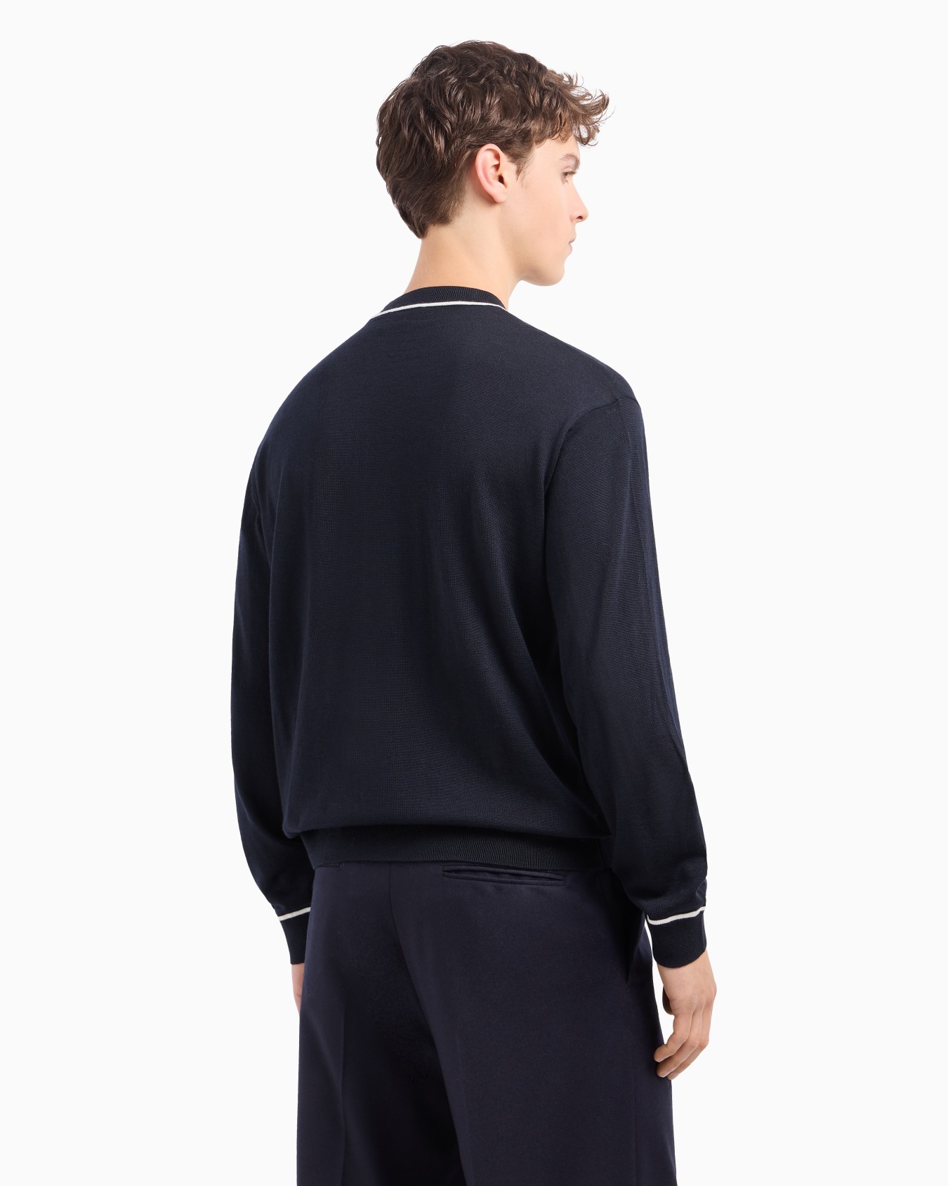 Pull en laine vierge avec détail du logo jacquard Diapositive 2