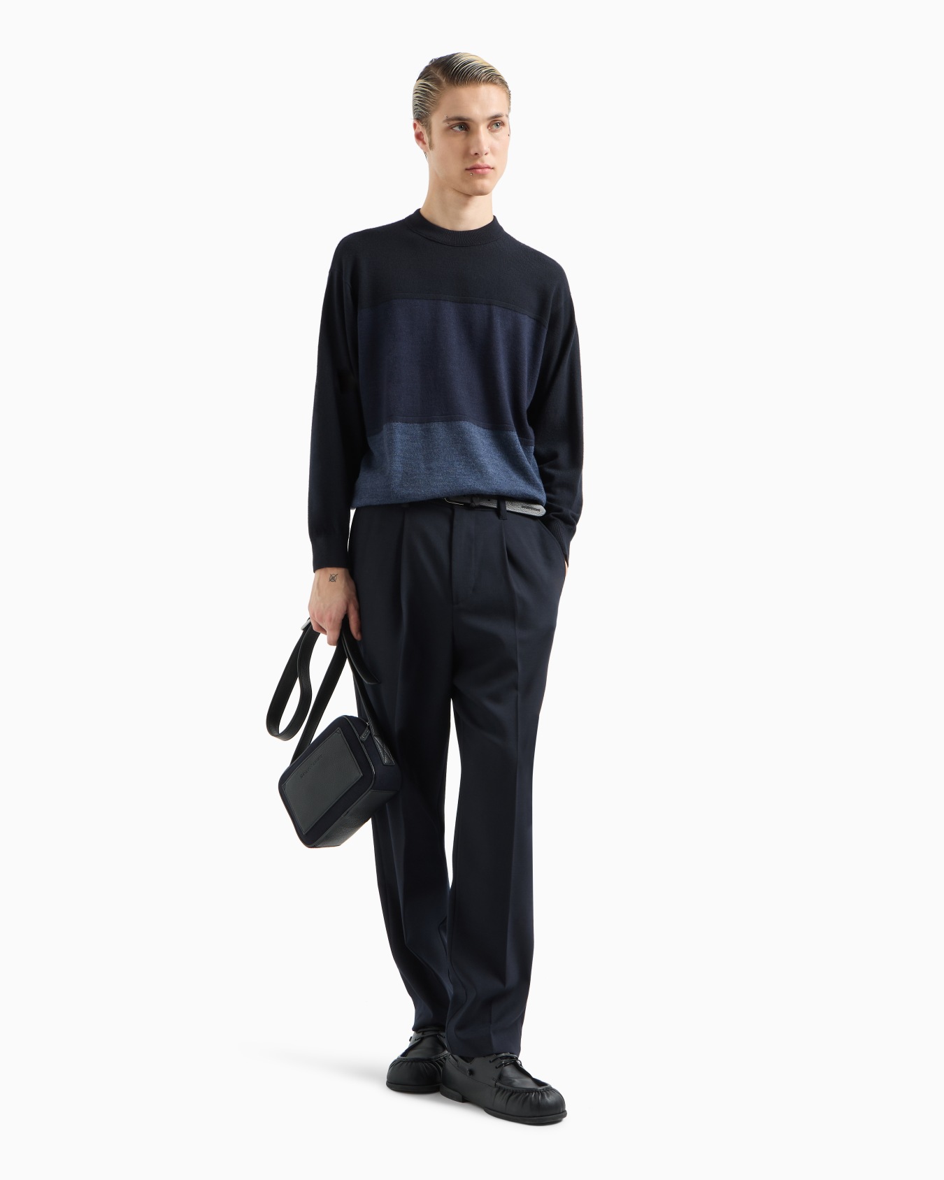 Pullover mit Maxi-Streifen in Color-Block-Optik aus Schurwolle Folie 3