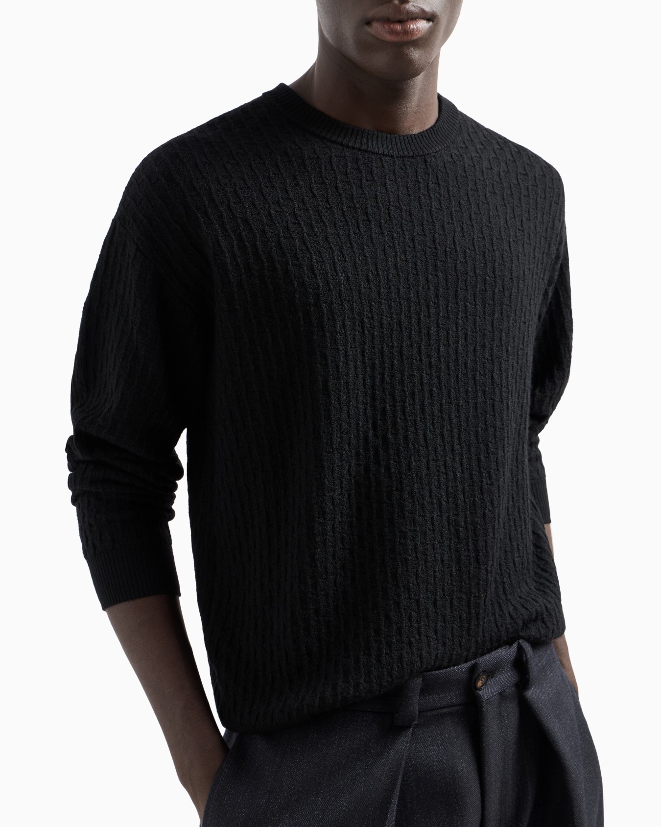 Tuck-stitch virgin wool jumper Slide 4