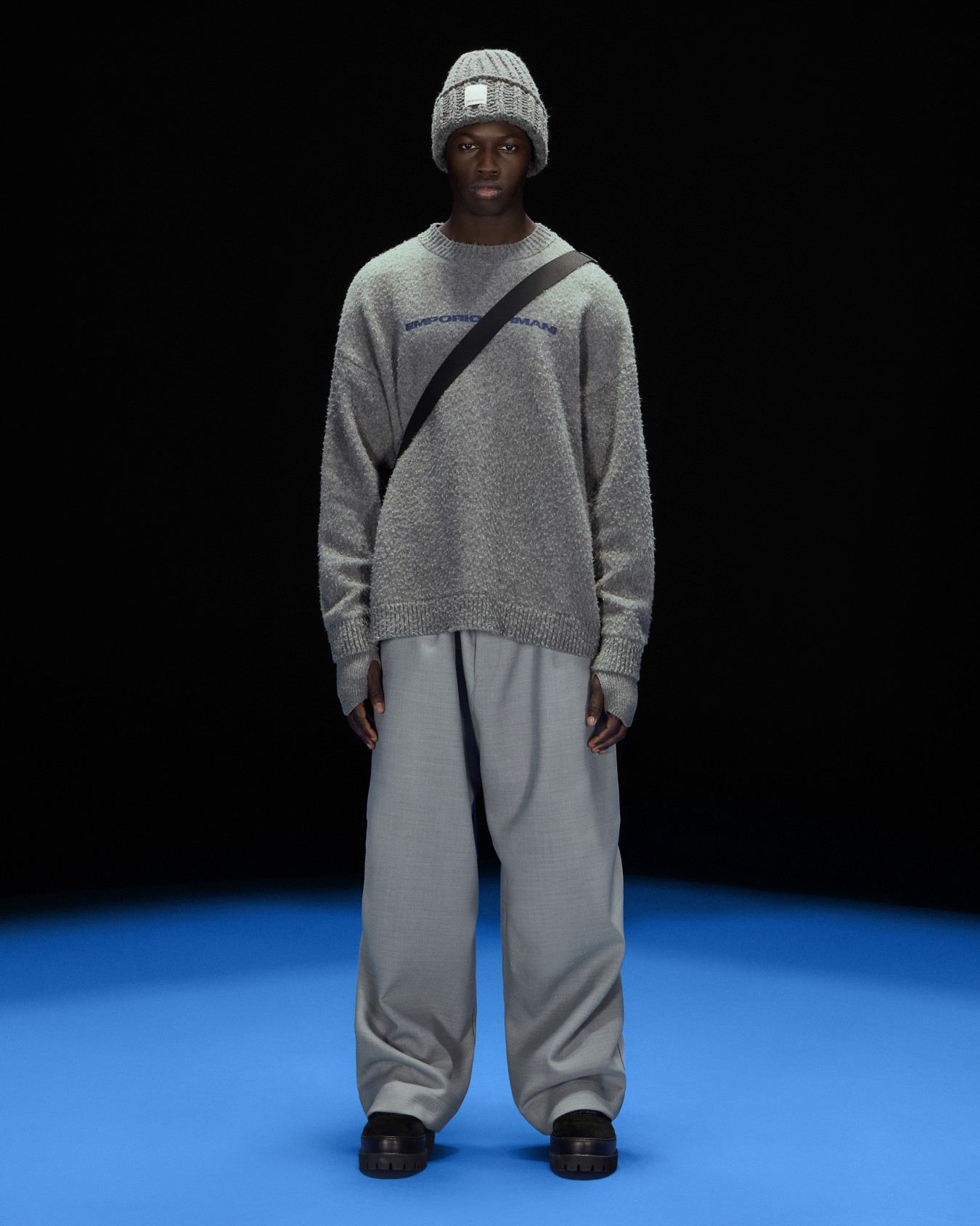 ASV Black Blue capsule collection brushed wool jumper Slide 4