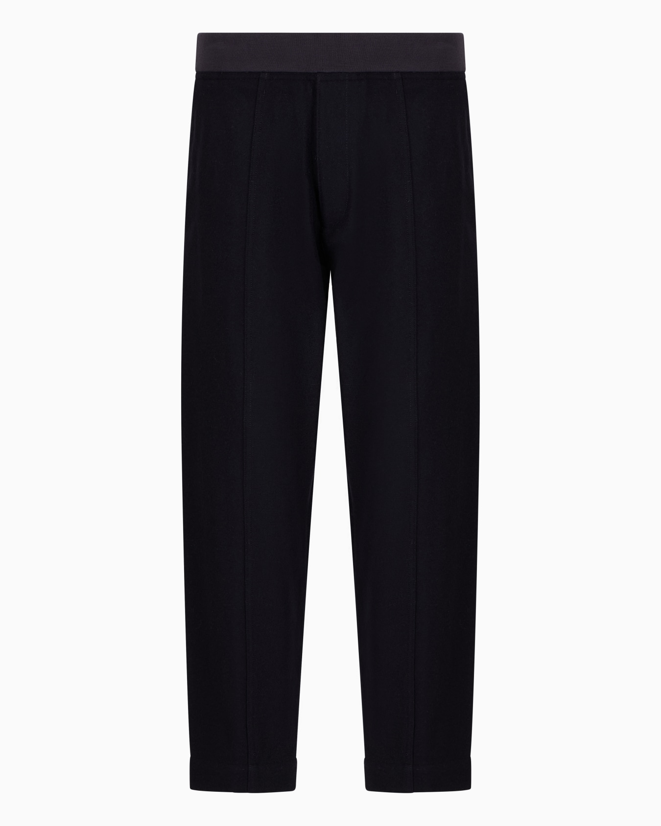 Pantalon à taille élastique en tissu de laine vierge Diapositive 0