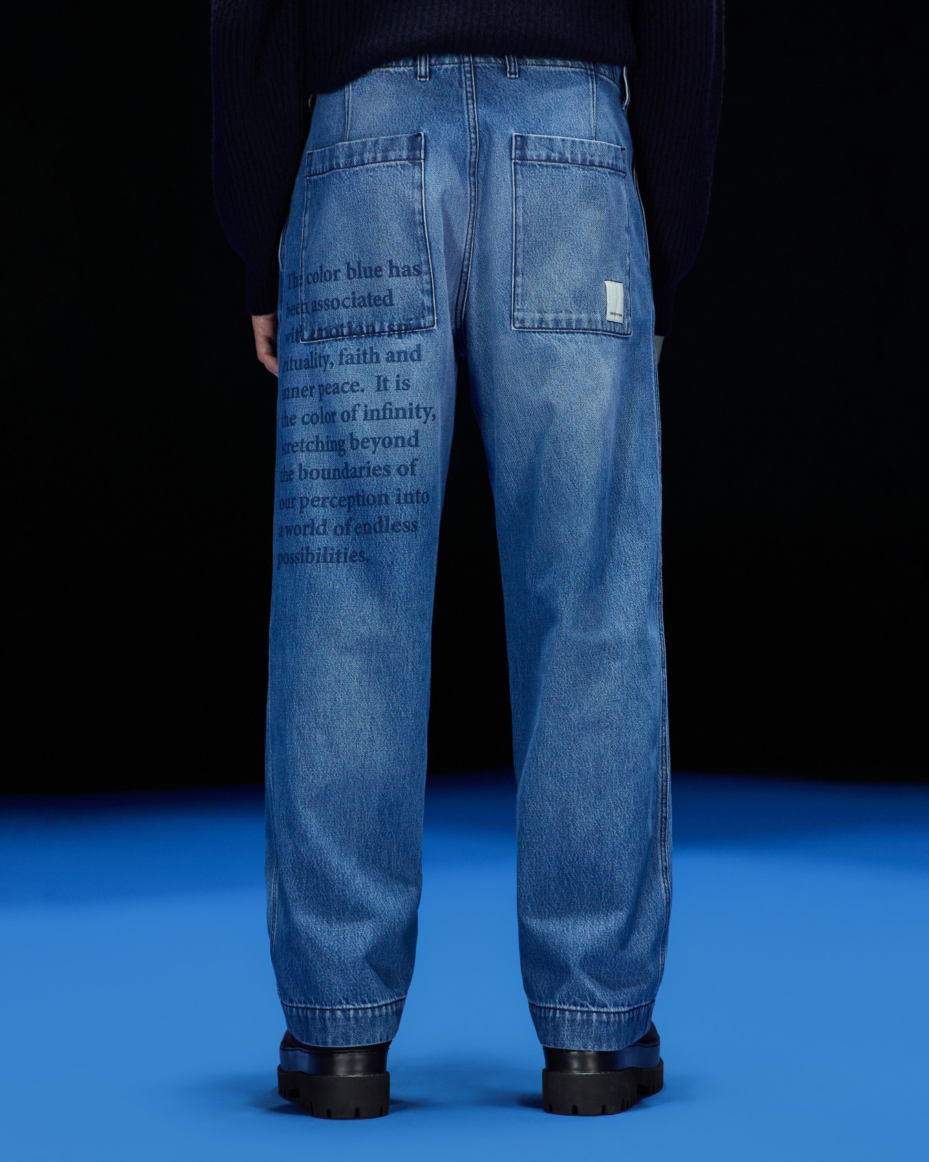 Denim-Jeans aus der Black Blue ASV-Sonderkollektion, mit Vintage-Effekt und Print Folie 3
