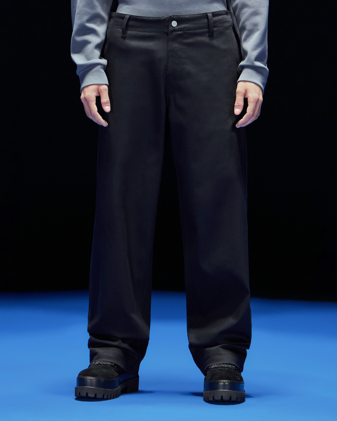 Pantalones chinos en mezcla de algodón cápsula Black Blue ASV Diapositiva 1