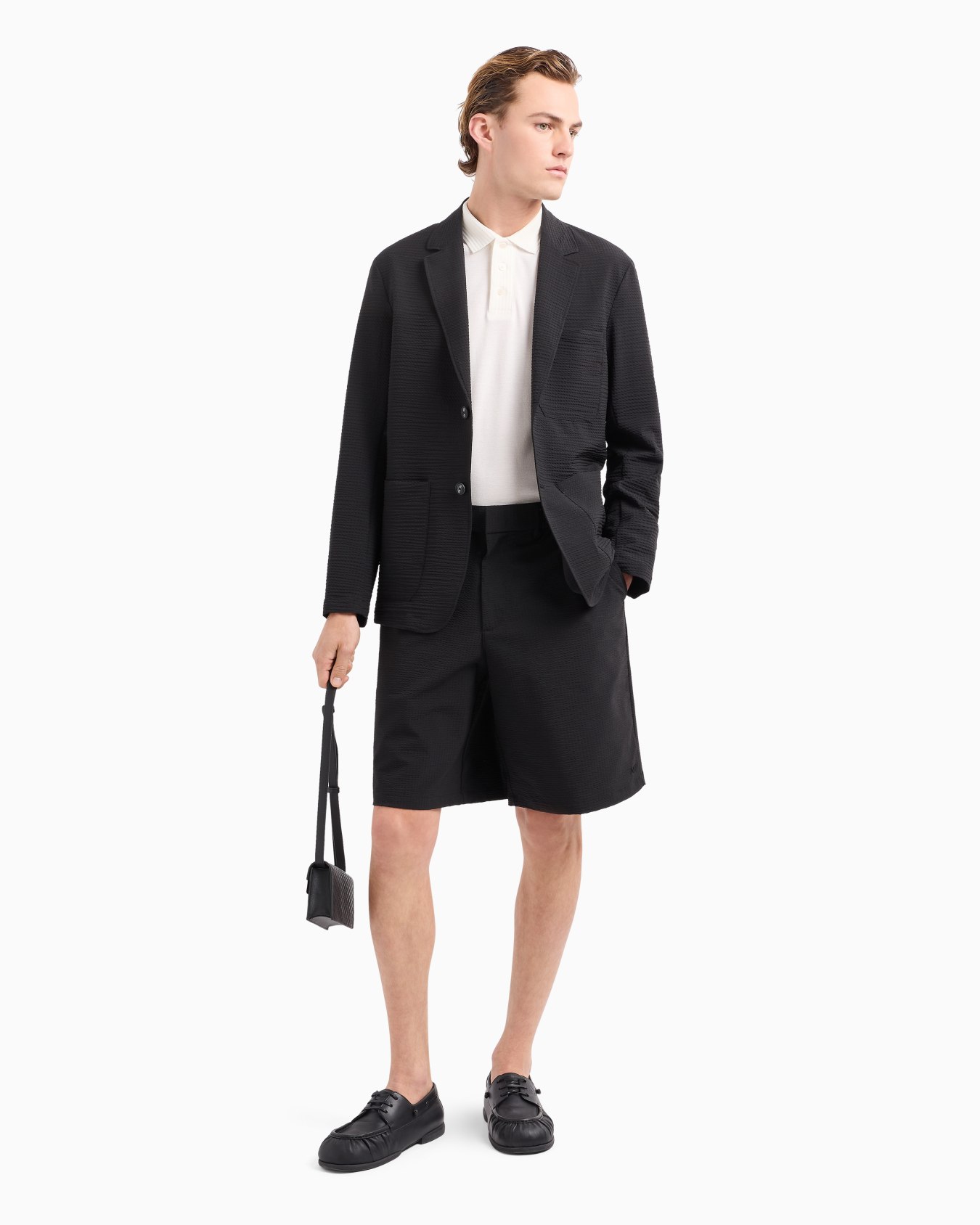 Chino-Bermudashorts mit elastischem Bund aus Seersucker-Funktionsgewebe Folie 3