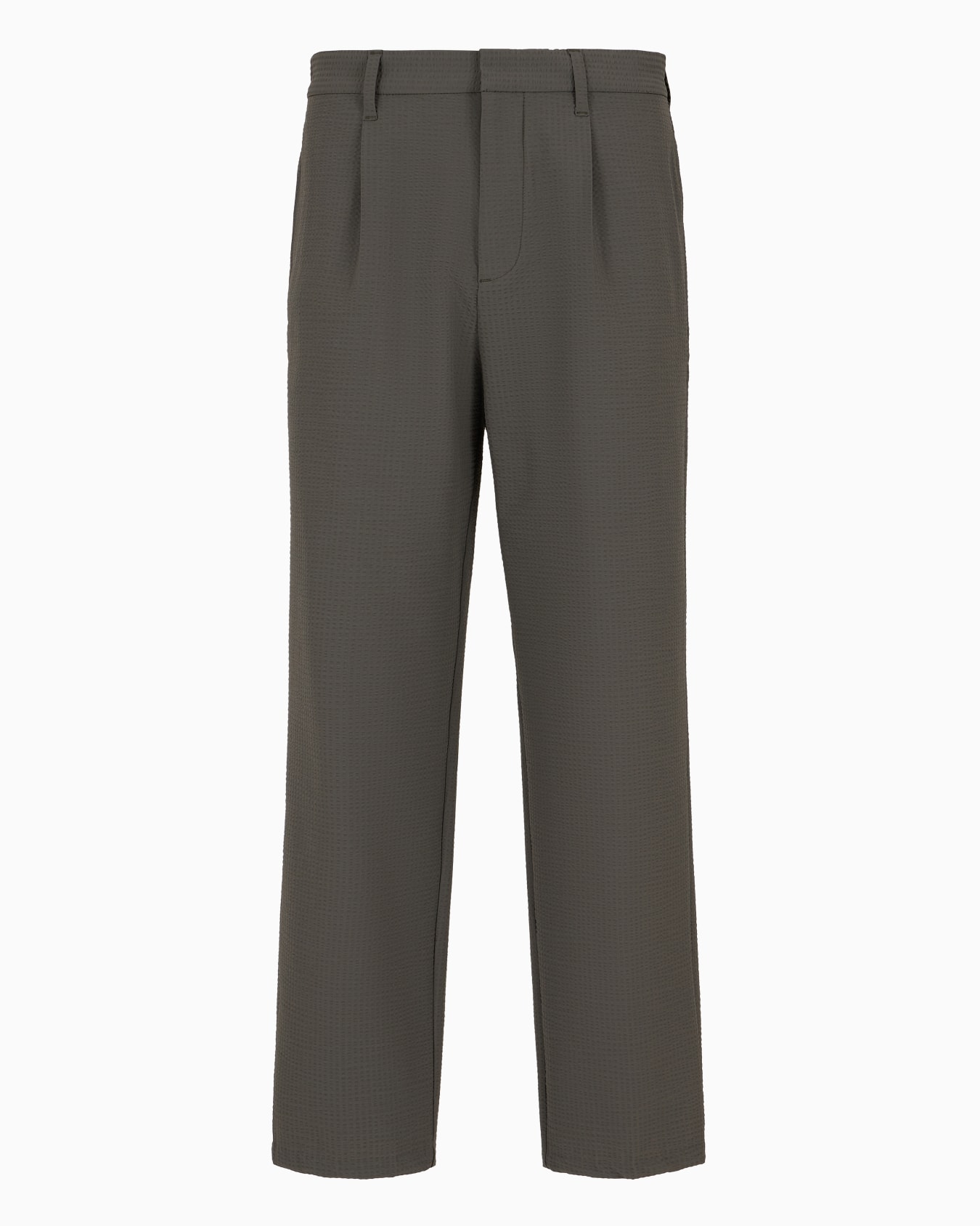 Pleated technical-seersucker fabric chinos Slide 0