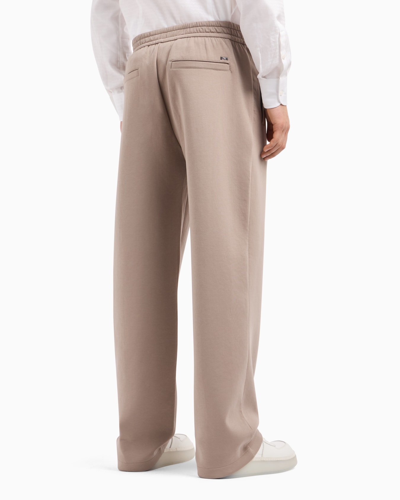 Double-jersey trousers with crease and stretch ankle cuffs Slide 2