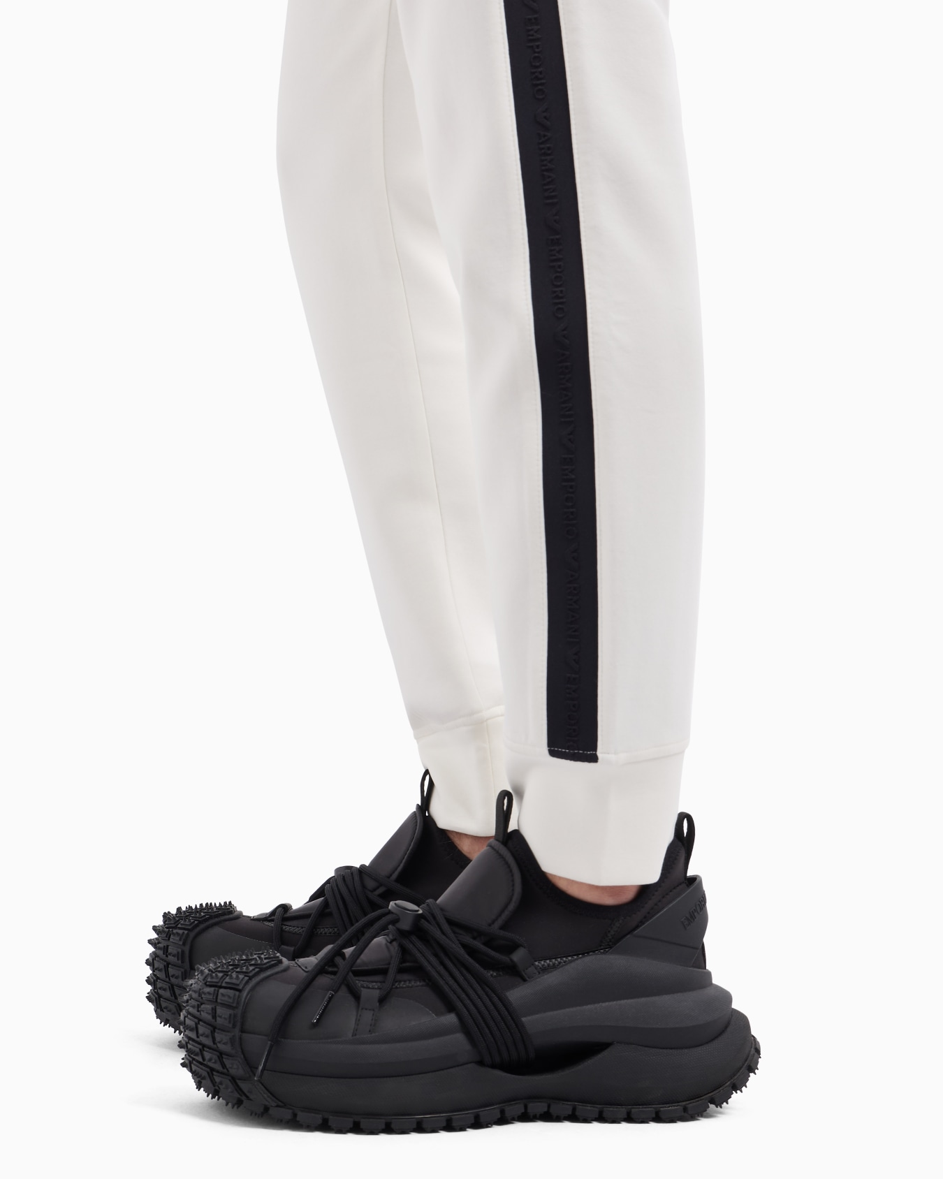 Pantalon de jogging en jersey double avec bande logotypée Diapositive 4