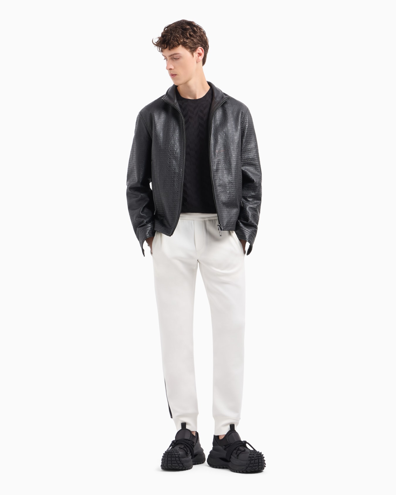 Pantalon de jogging en jersey double avec bande logotypée Diapositive 3