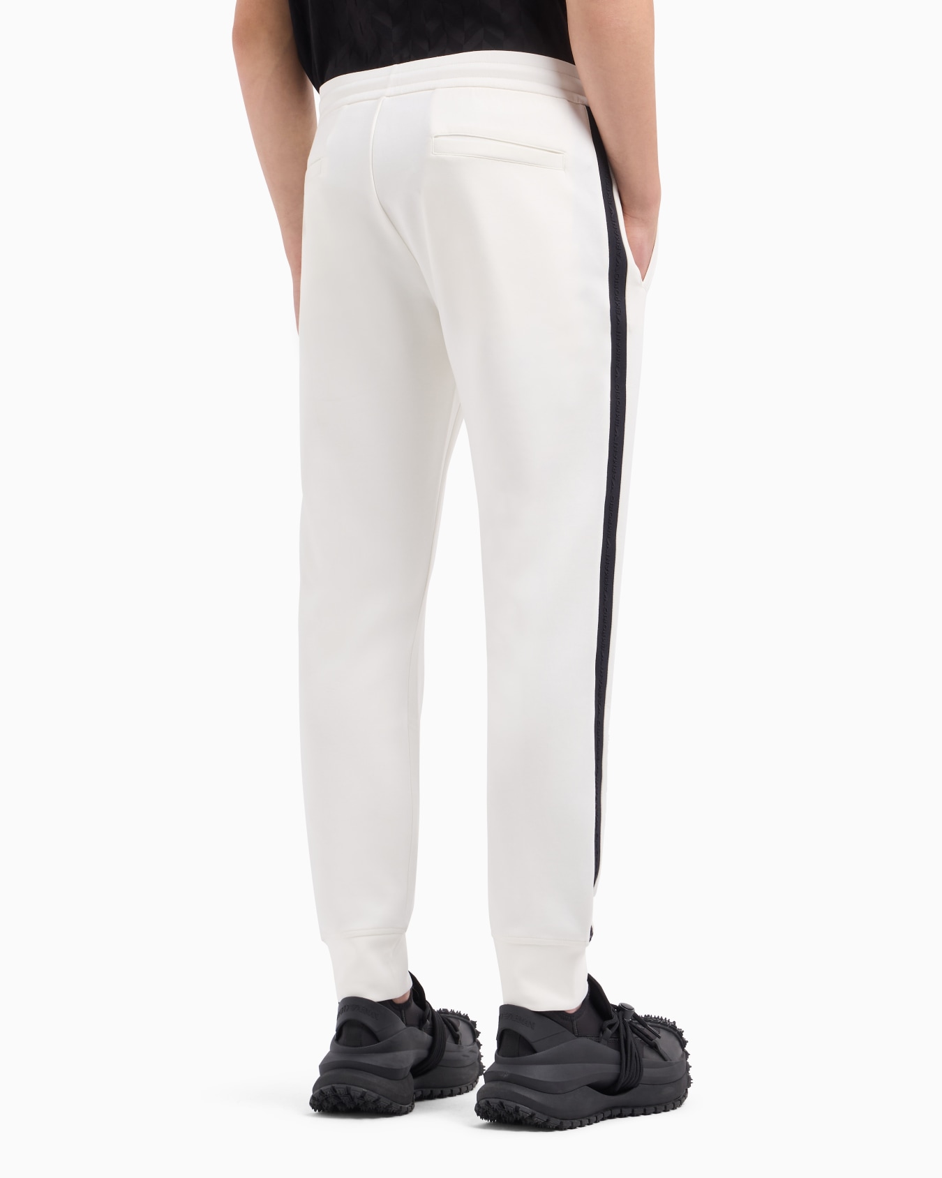 Pantalon de jogging en jersey double avec bande logotypée Diapositive 2