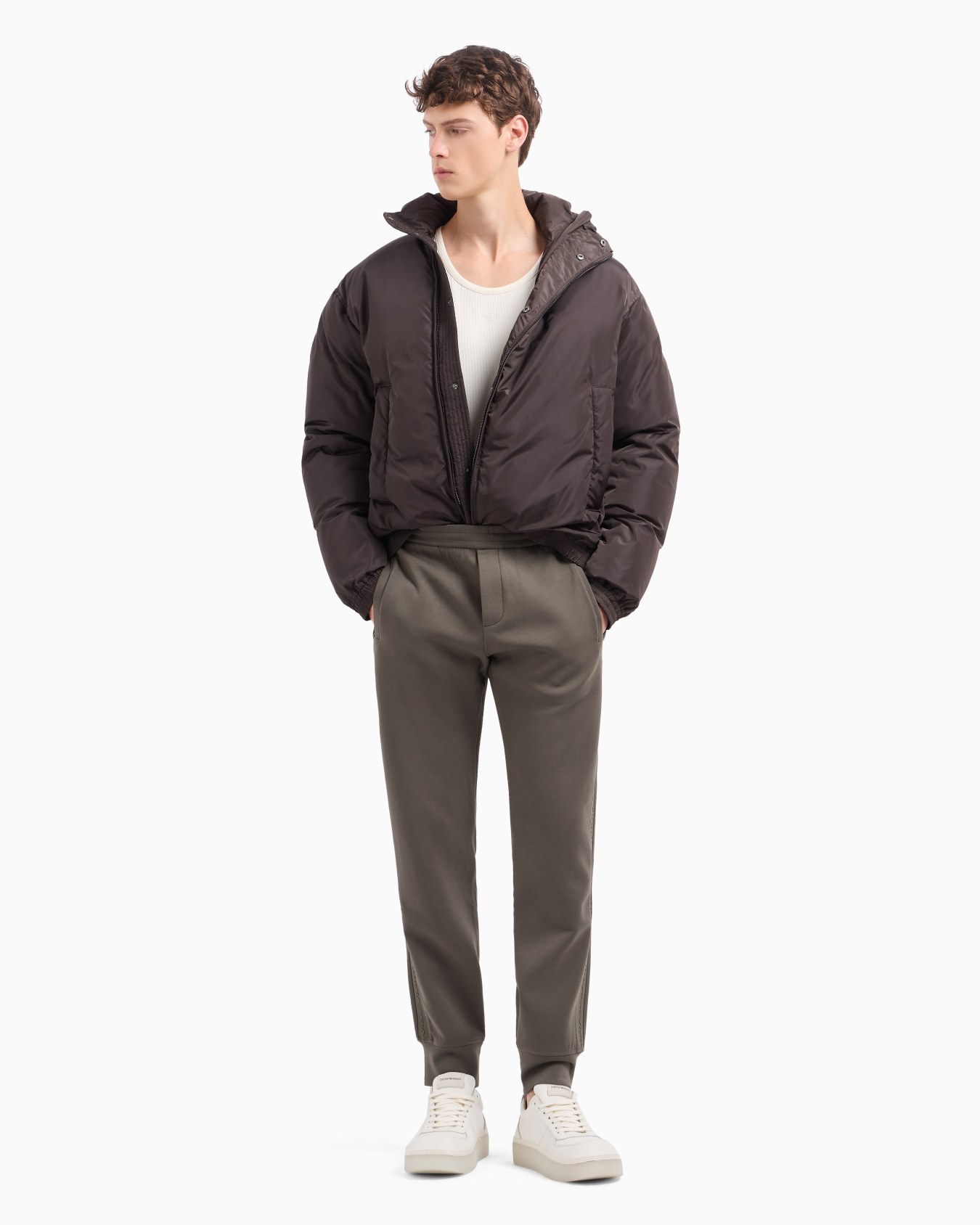 Pantalon de jogging en jersey double avec bande logotypée Diapositive 3
