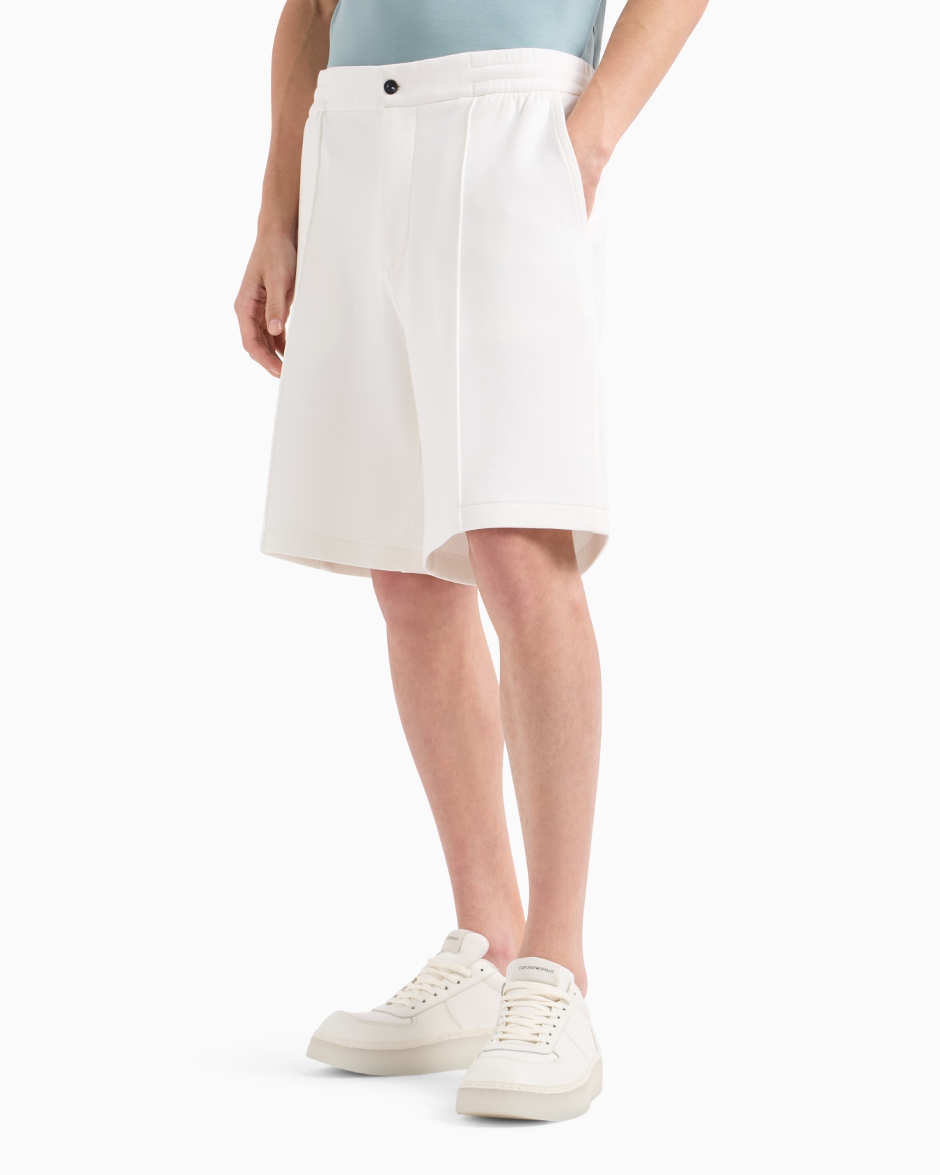 Double-jersey Bermuda shorts with ribs Slide 1