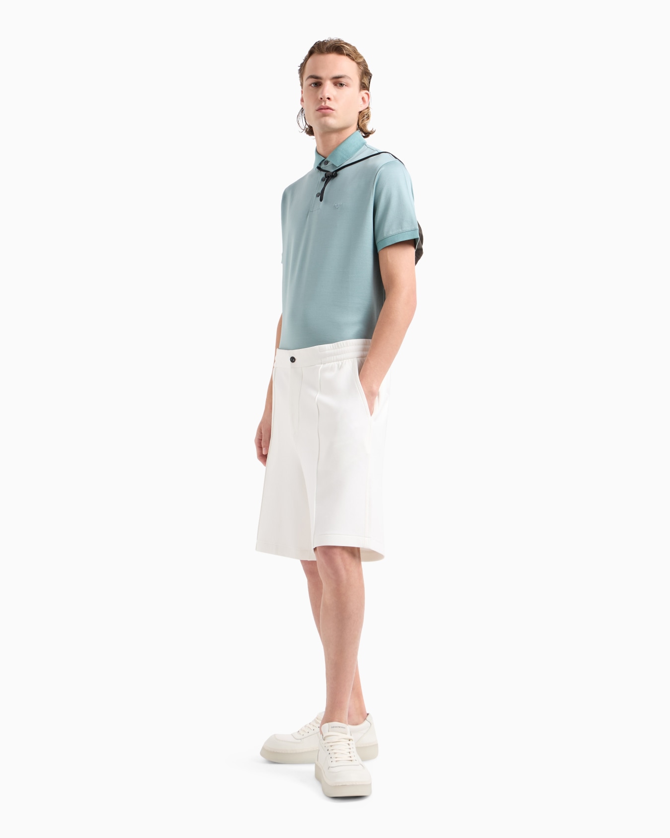 Double-jersey Bermuda shorts with ribs Slide 3