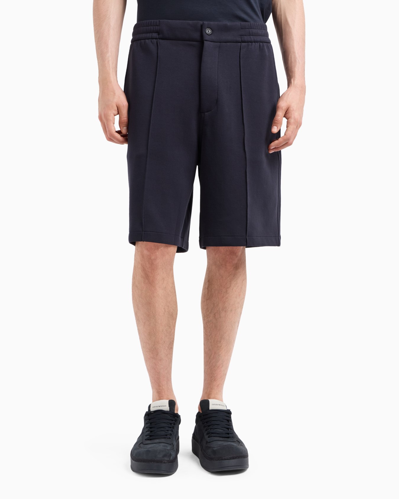 Double-jersey Bermuda shorts with ribs Slide 1