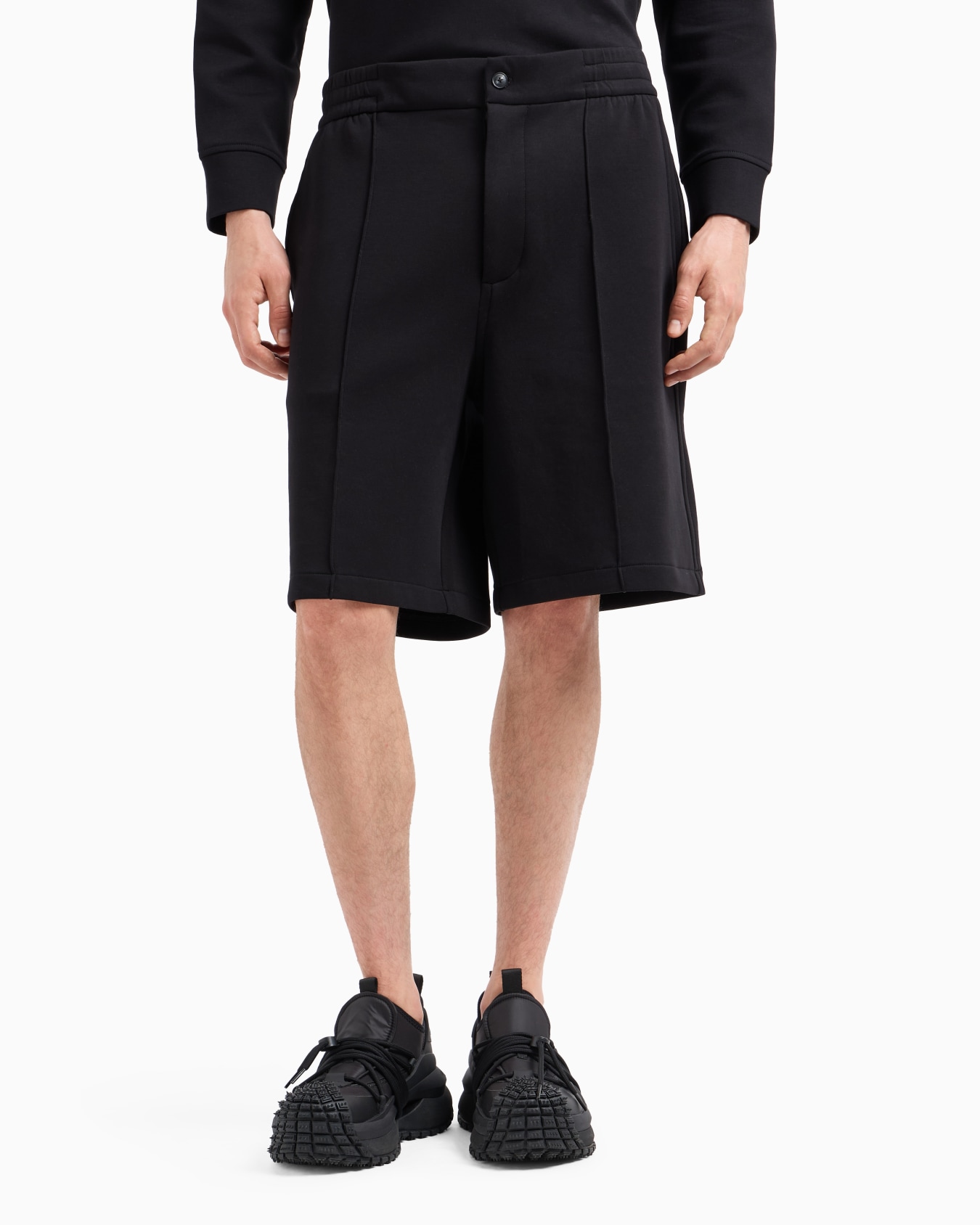 Double-jersey Bermuda shorts with ribs Slide 1