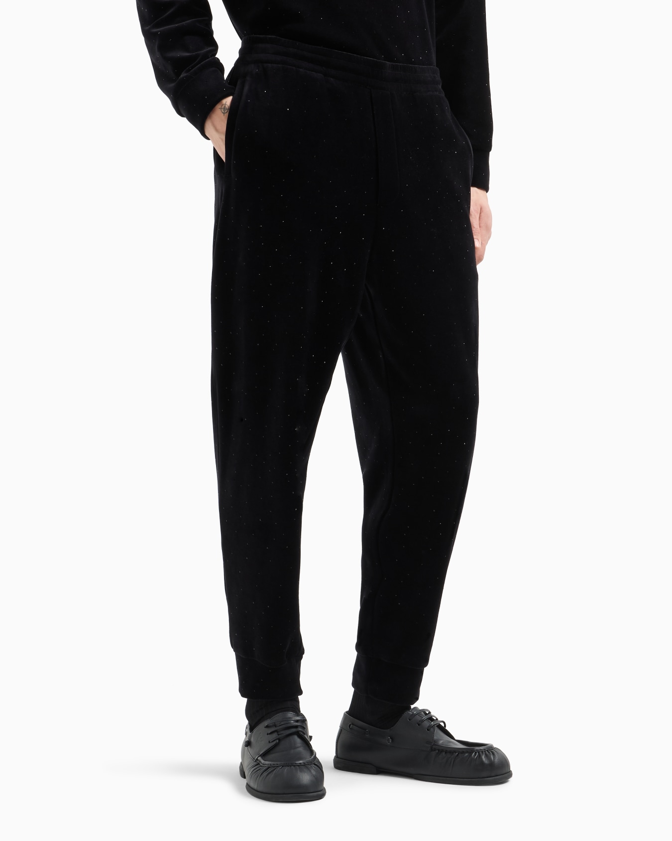 Clubwear chenille joggers with all-over rhinestones Slide 1