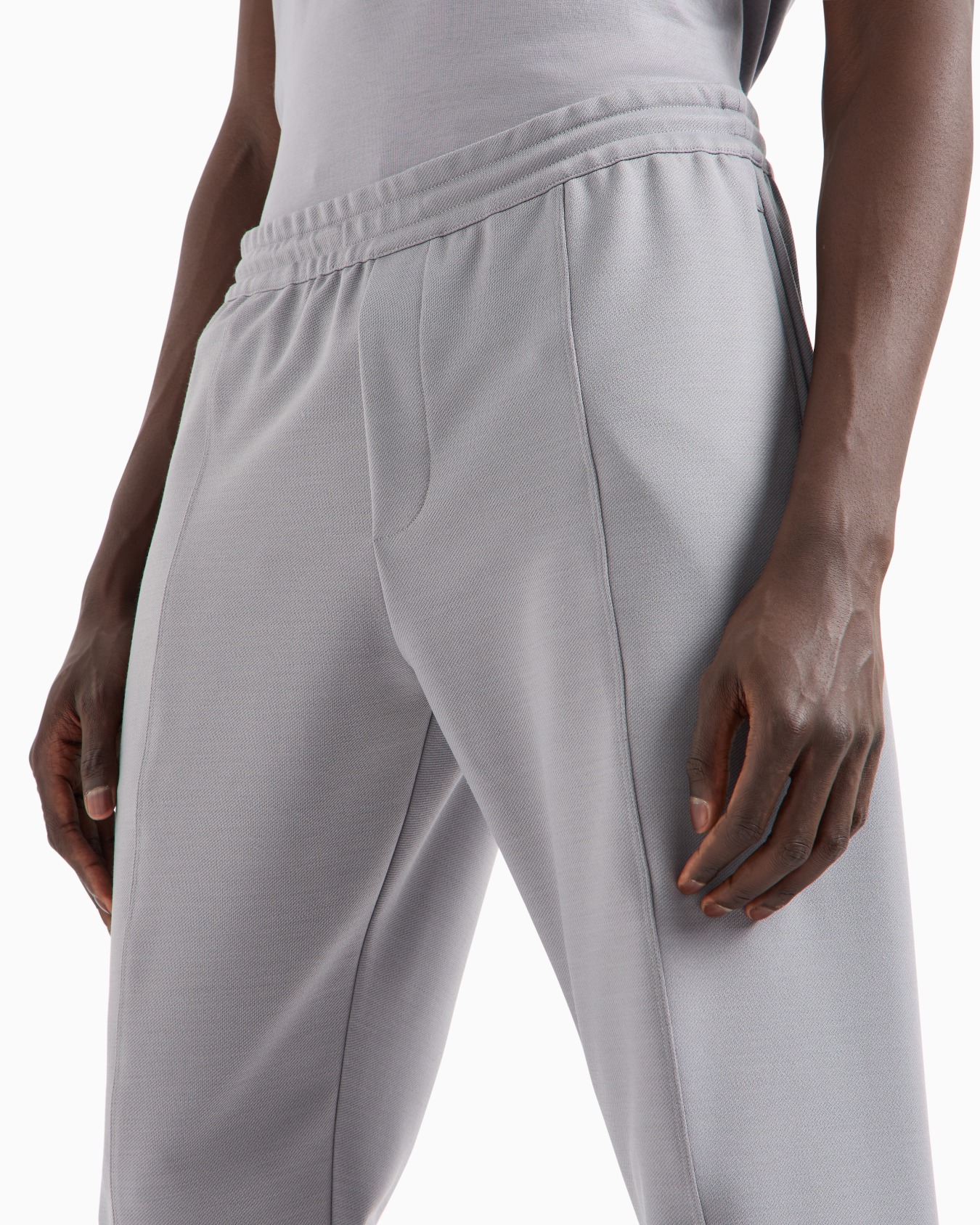 Pantalon de jogging avec nervures en mélange de laine et jersey doux Diapositive 4