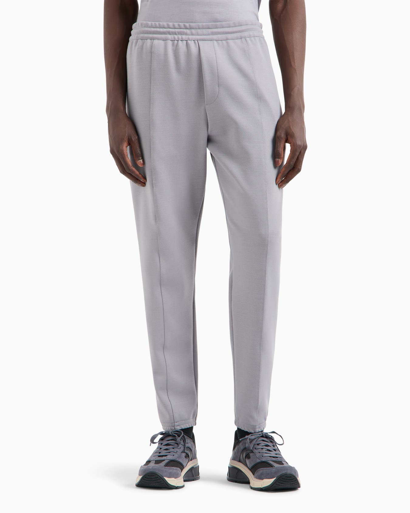 Pantalon de jogging avec nervures en mélange de laine et jersey doux Diapositive 1