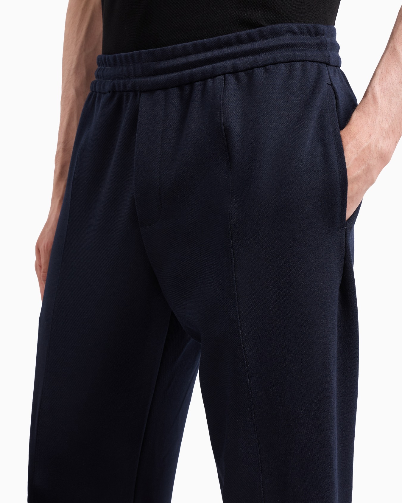 Cosy wool-blend jersey joggers with ribbing Slide 4