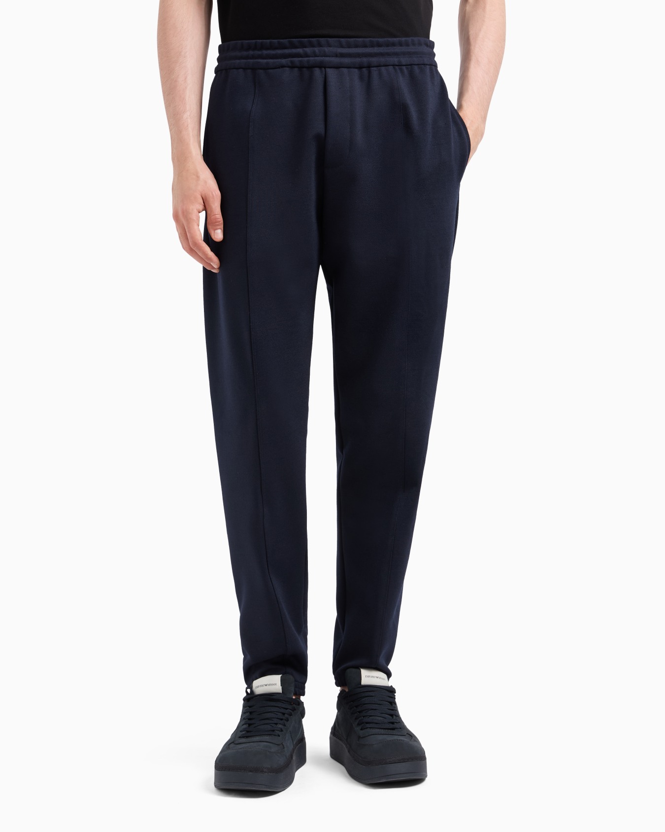 Cosy wool-blend jersey joggers with ribbing Slide 1