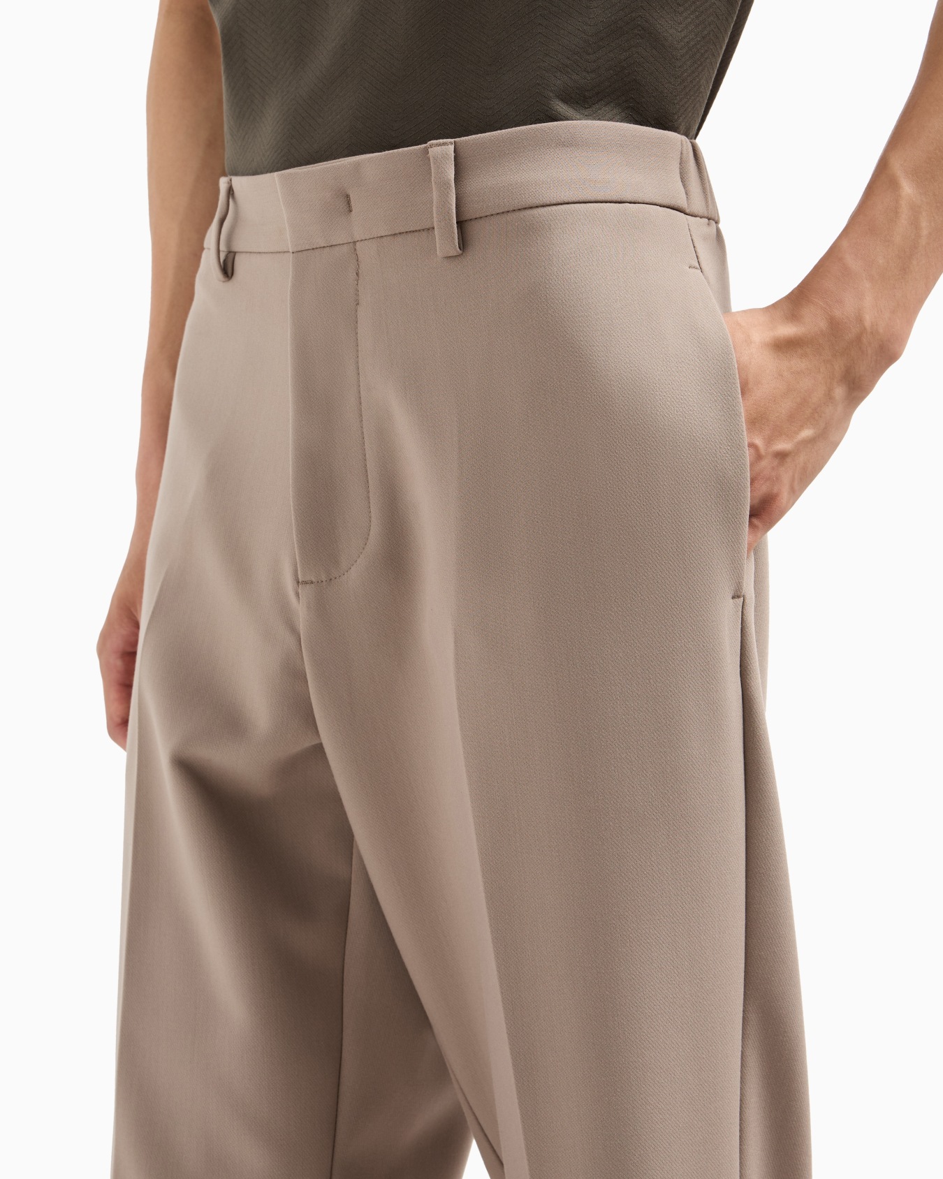 Pantalon avec taille élastique en viscose mélangée Diapositive 4