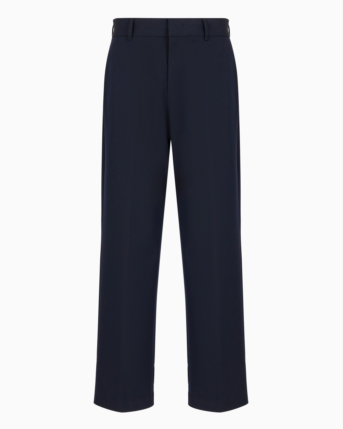 Pantaloni a gamba ampia in tessuto compatto con finish laniero Slide 0