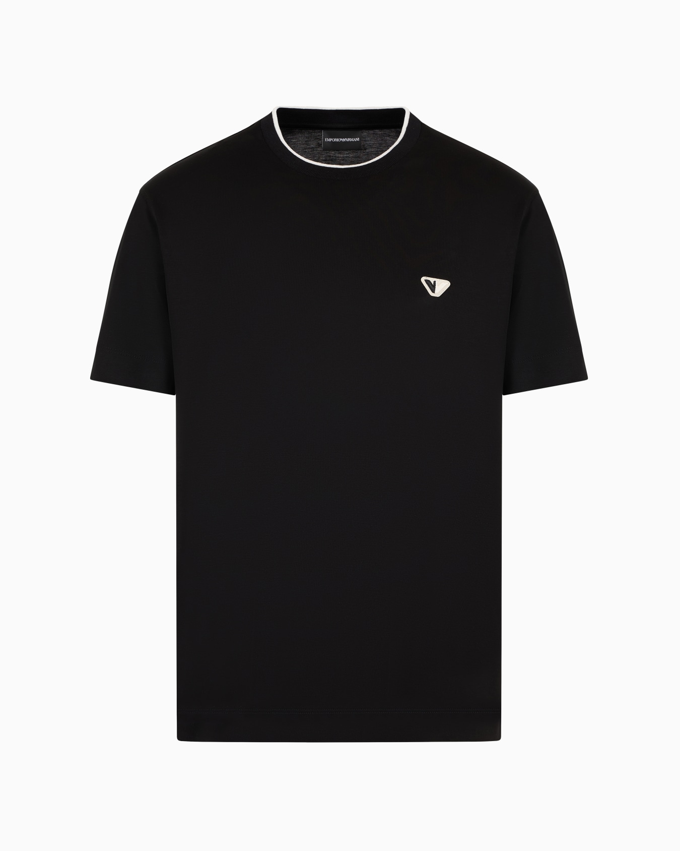  T-Shirt aus Jersey-Lyocell-Mischung mit zweifarbigem Mikroadler Folie 0