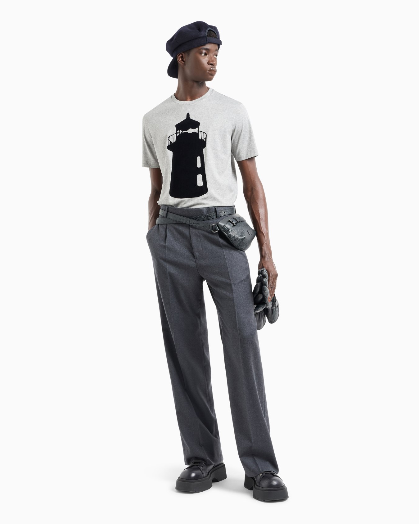 T-shirt en jersey avec imprimé phare floqué et logo Diapositive 3