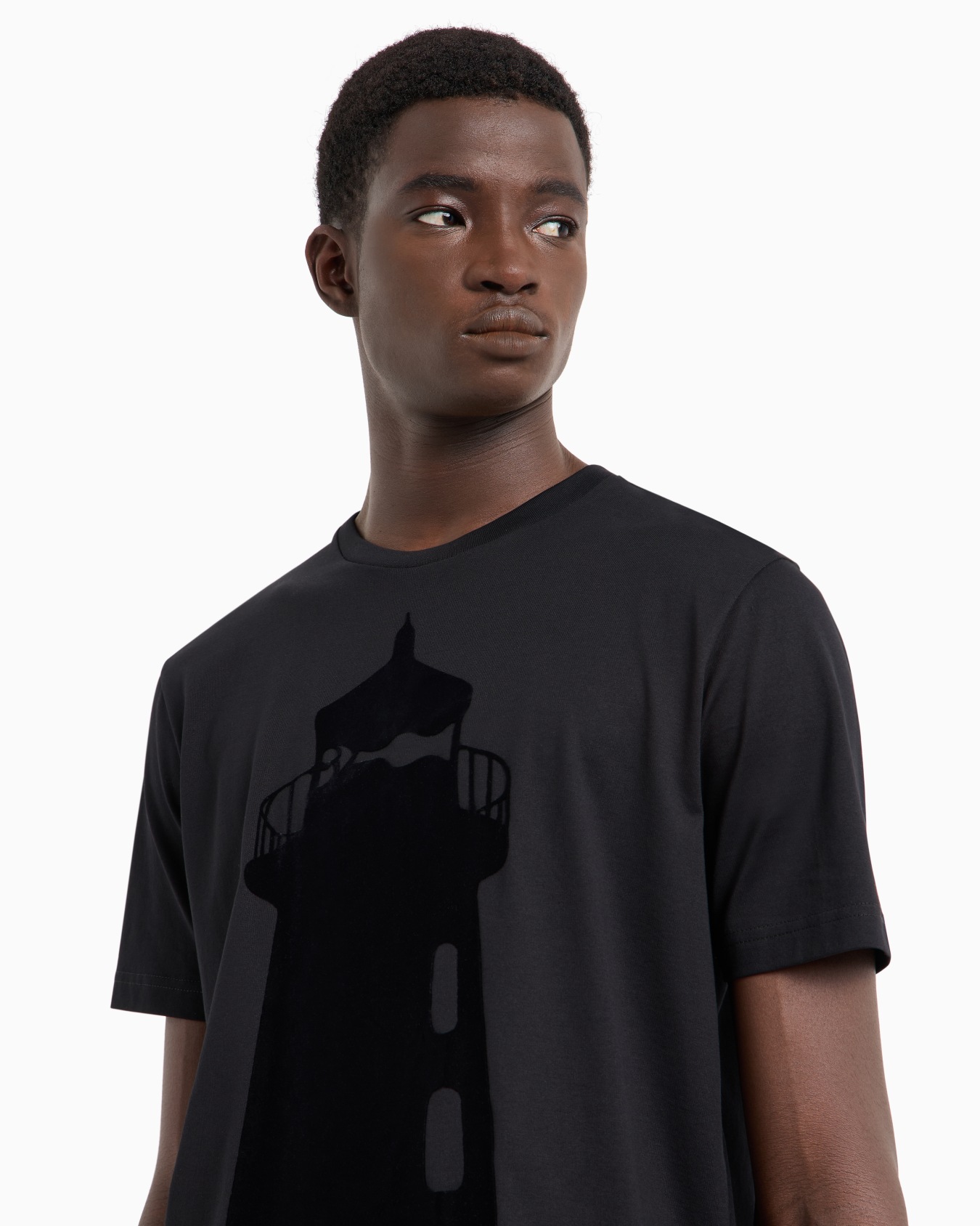 T-Shirt aus Jersey mit Leuchtturm-Flock-Print und Logo Folie 4