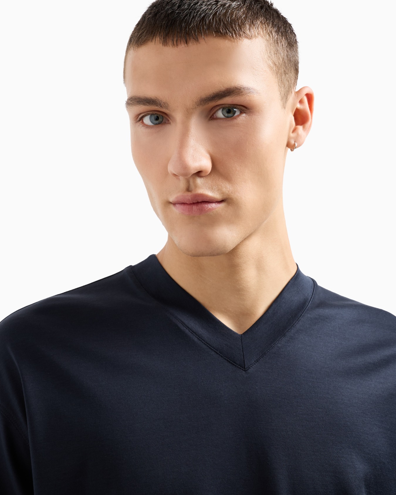  Lyocell-blend jersey V-neck T-shirt Slide 4
