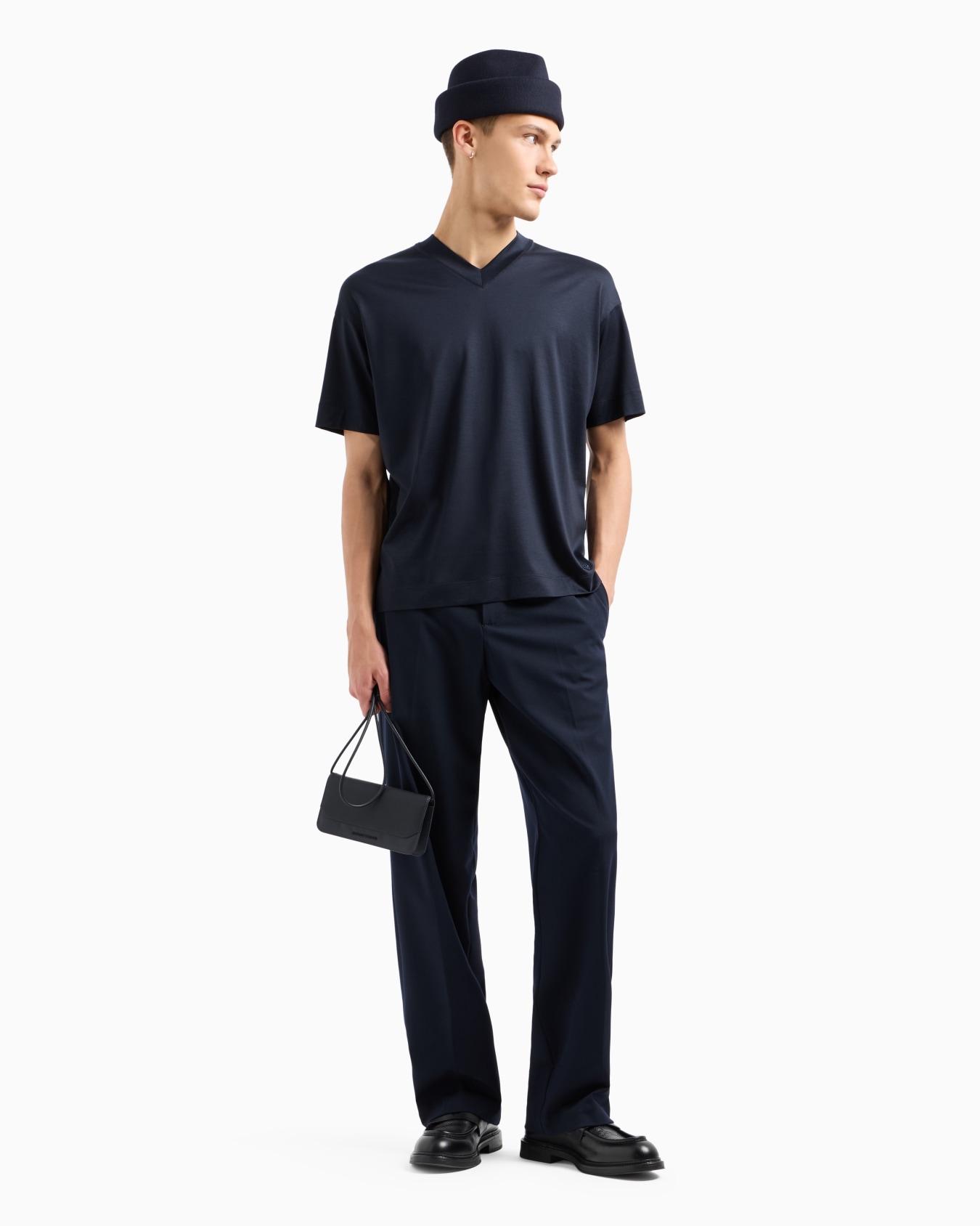  Lyocell-blend jersey V-neck T-shirt Slide 3