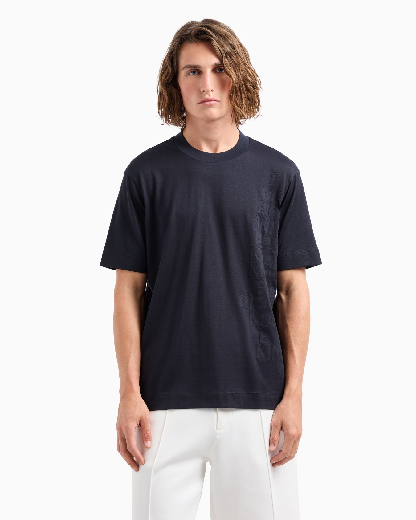 ASV Pima jersey T-shirt with logo lettering print on the side Diapositiva 1